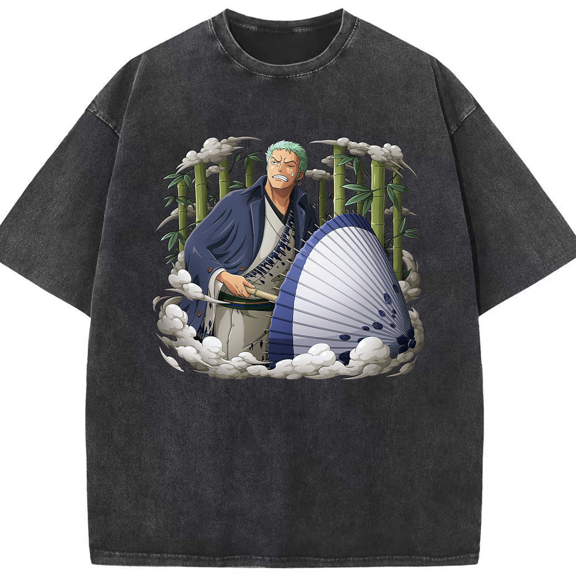 ワンピース ロロノア・ゾロ ONE PIECE Roronoa Zoro 綿100% ヴィンテージ風 半袖Tシャツ（フロントプリント）