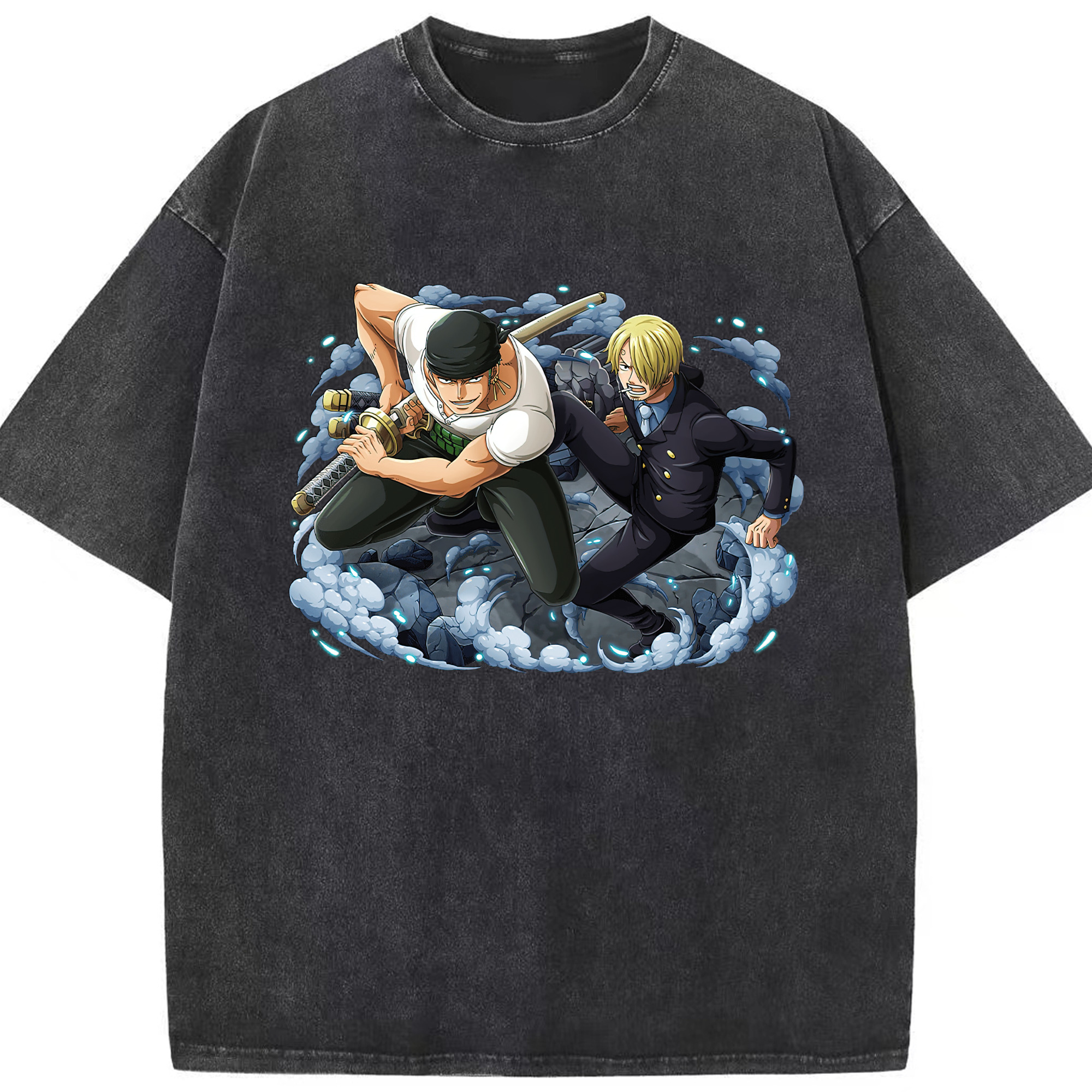 ワンピース ロロノア・ゾロ ONE PIECE Roronoa Zoro 綿100% ヴィンテージ風 半袖Tシャツ（フロントプリント）