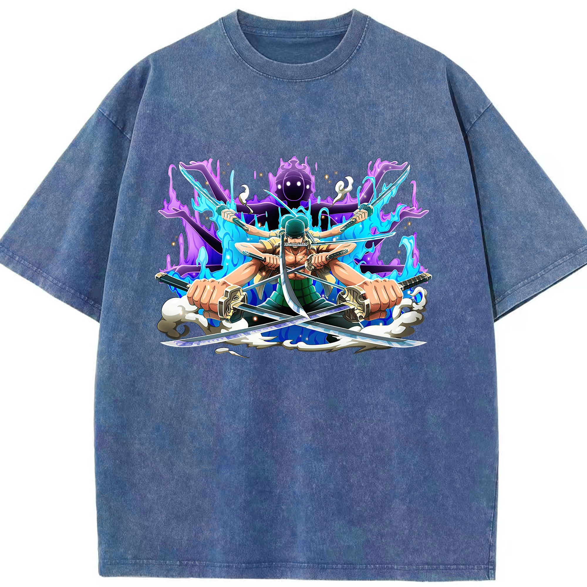 ワンピース ロロノア・ゾロ ONE PIECE Roronoa Zoro 綿100% ヴィンテージ風 半袖Tシャツ（フロントプリント）