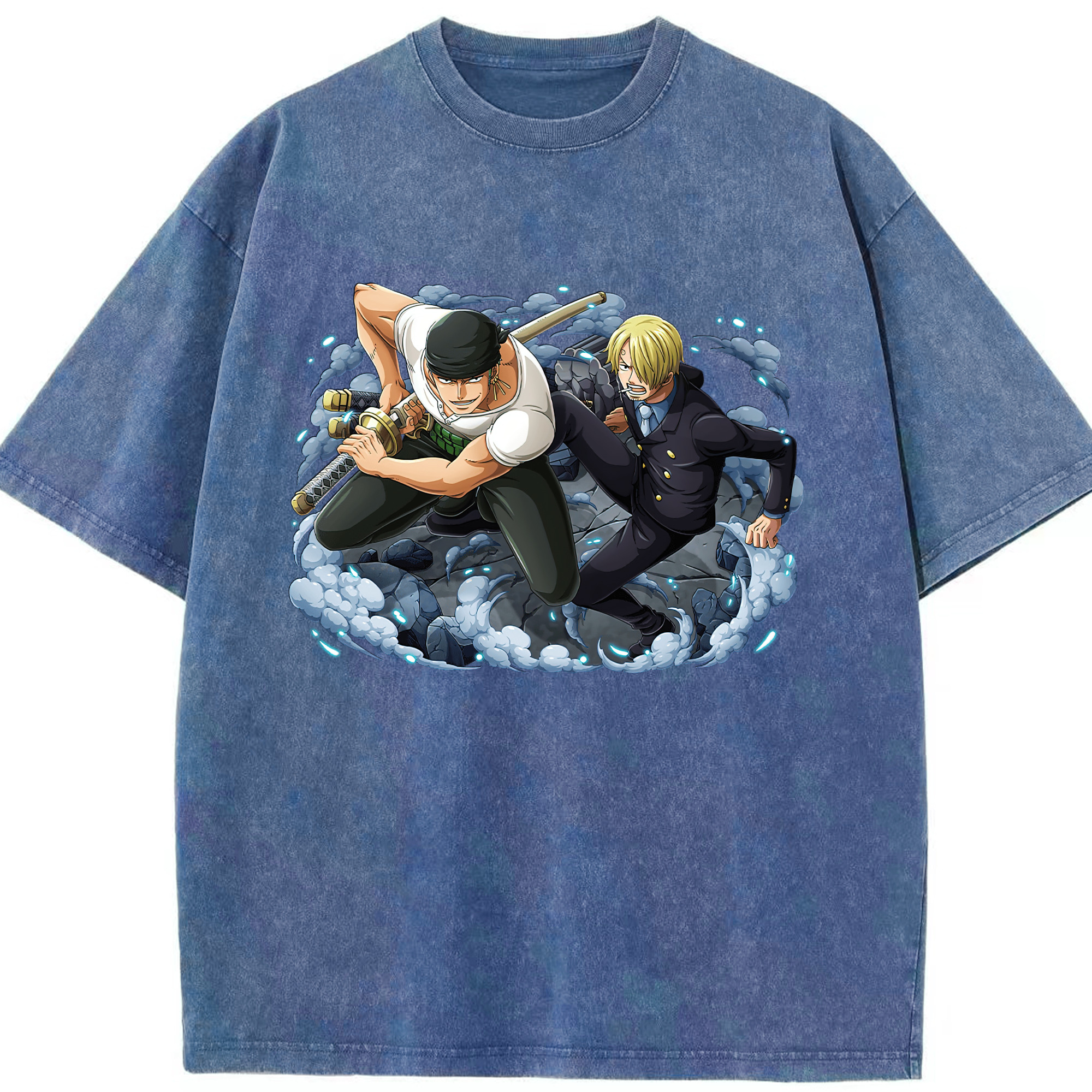 ワンピース ロロノア・ゾロ ONE PIECE Roronoa Zoro 綿100% ヴィンテージ風 半袖Tシャツ（フロントプリント）