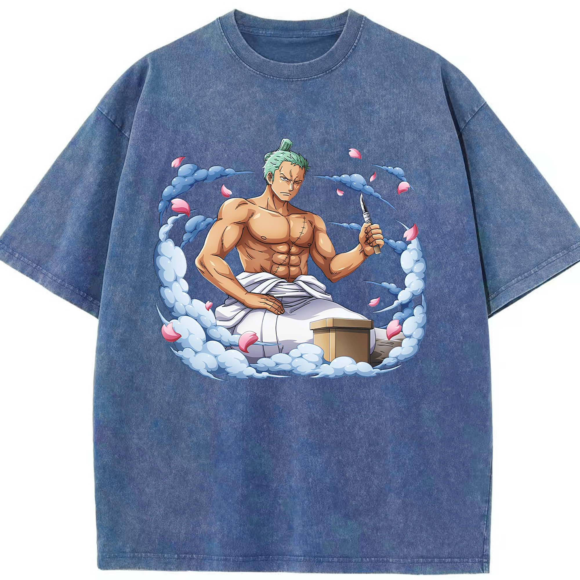 ワンピース ロロノア・ゾロ ONE PIECE Roronoa Zoro 綿100% ヴィンテージ風 半袖Tシャツ（フロントプリント）