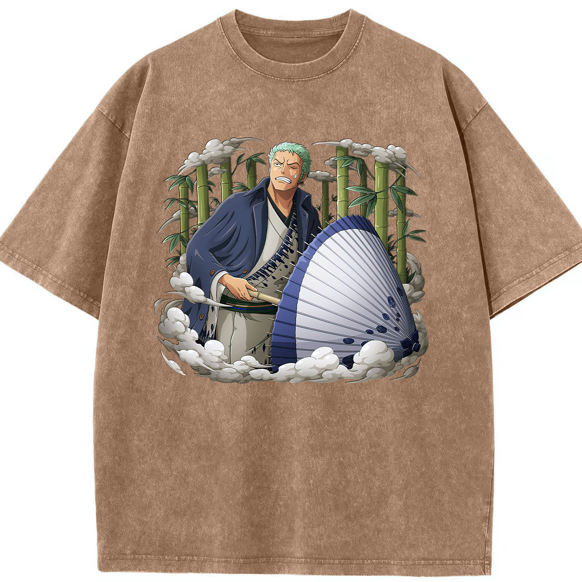 ワンピース ロロノア・ゾロ ONE PIECE Roronoa Zoro 綿100% ヴィンテージ風 半袖Tシャツ（フロントプリント）