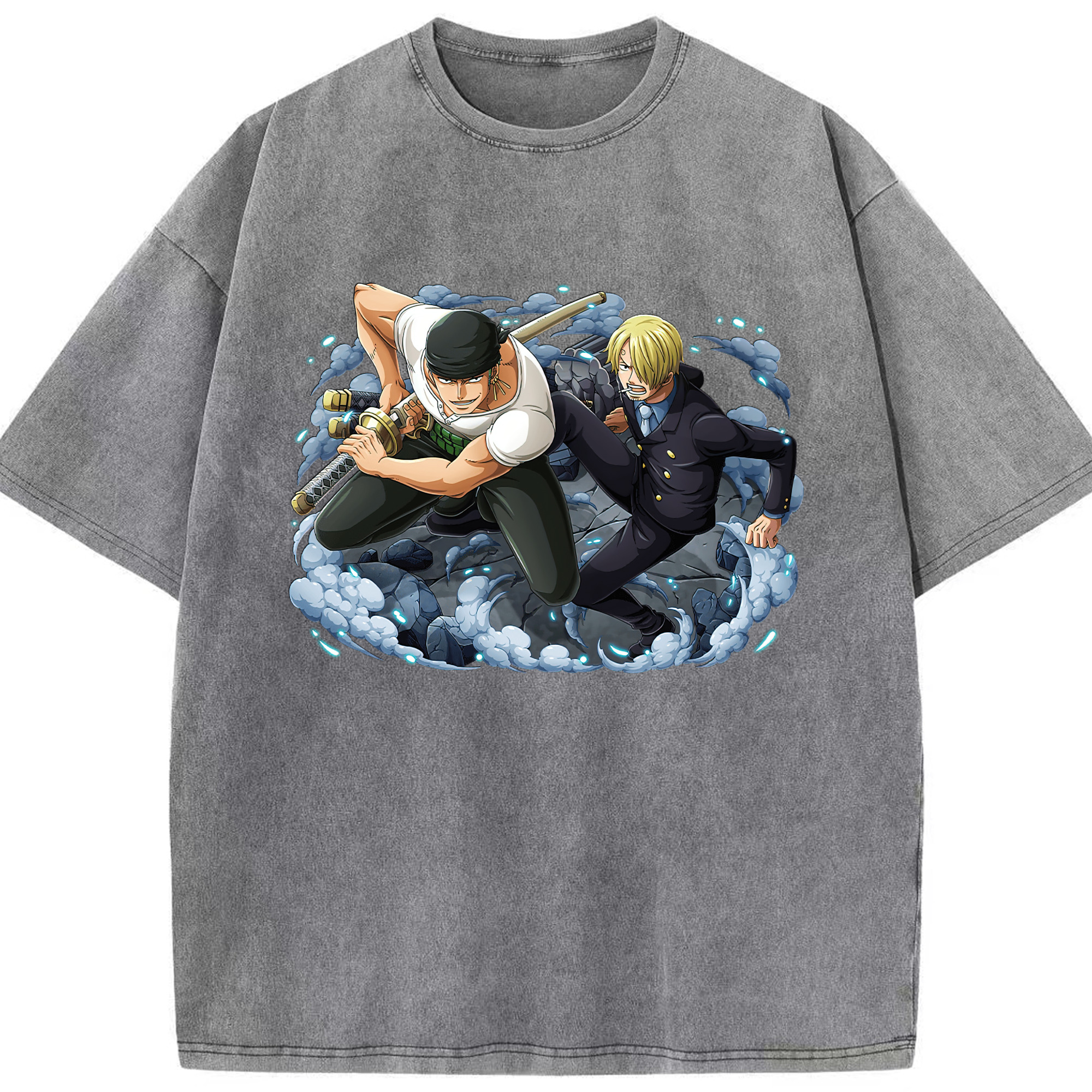 ワンピース ロロノア・ゾロ ONE PIECE Roronoa Zoro 綿100% ヴィンテージ風 半袖Tシャツ（フロントプリント）