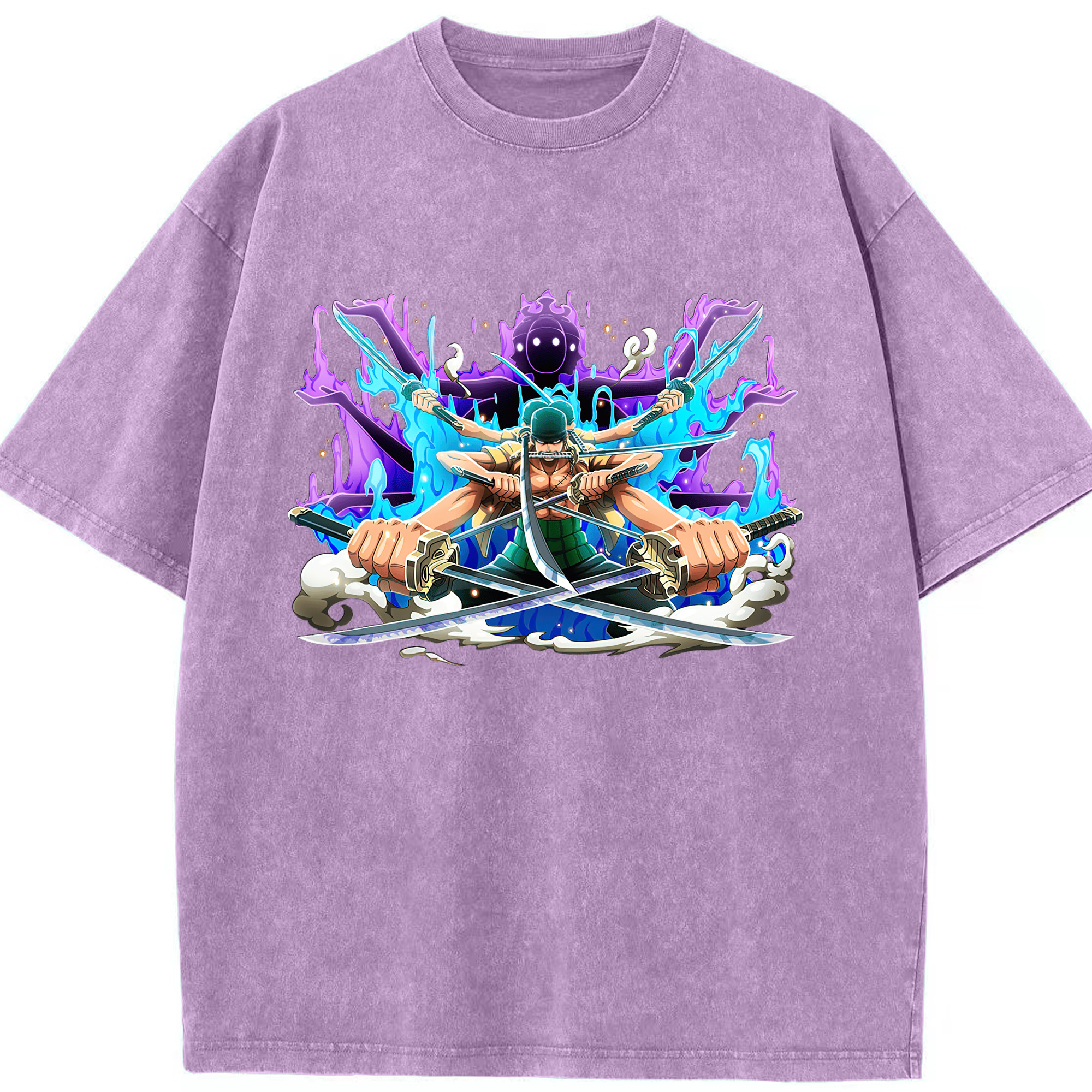 ワンピース ロロノア・ゾロ ONE PIECE Roronoa Zoro 綿100% ヴィンテージ風 半袖Tシャツ（フロントプリント）