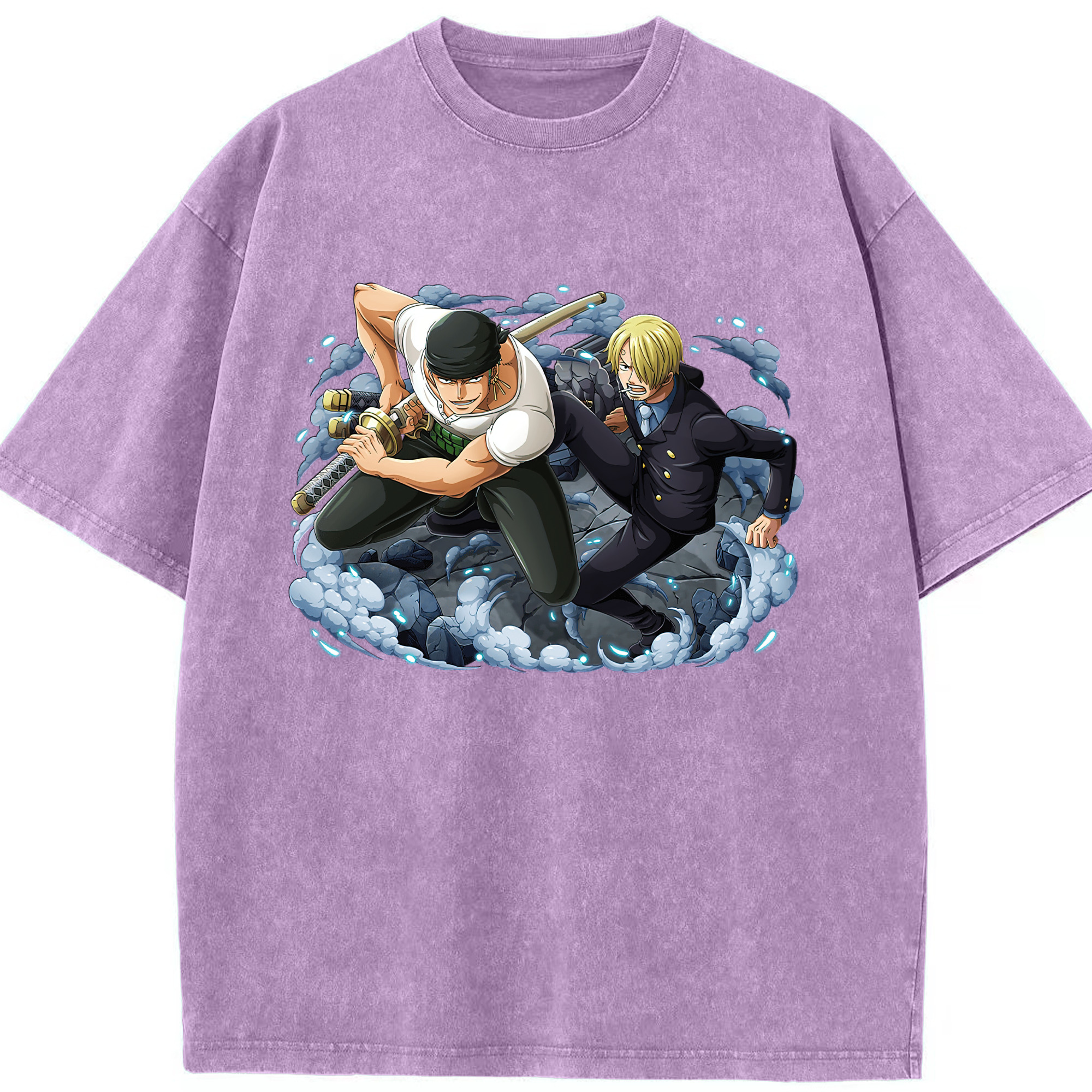 ワンピース ロロノア・ゾロ ONE PIECE Roronoa Zoro 綿100% ヴィンテージ風 半袖Tシャツ（フロントプリント）