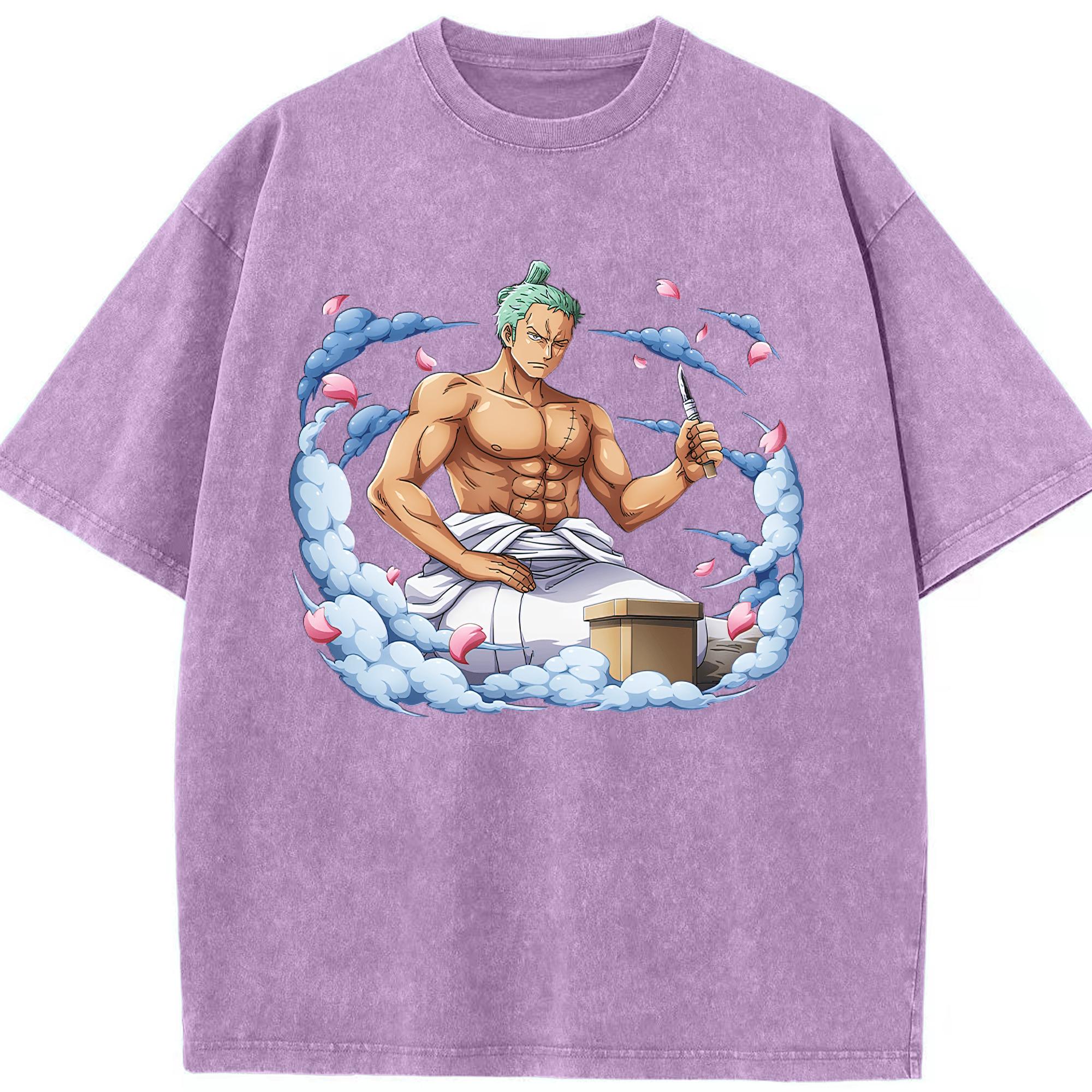 ワンピース ロロノア・ゾロ ONE PIECE Roronoa Zoro 綿100% ヴィンテージ風 半袖Tシャツ（フロントプリント）
