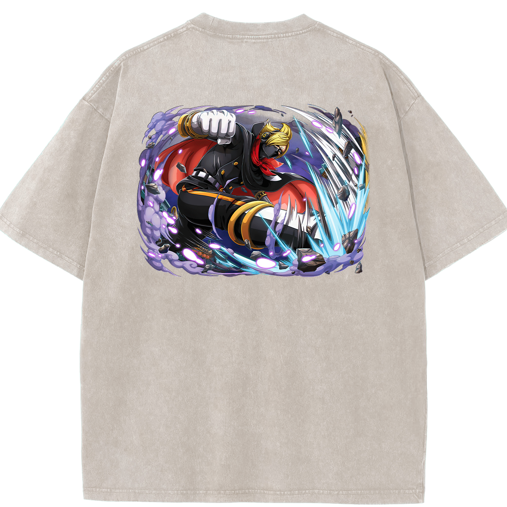 ワンピース ロロノア・ゾロ ONE PIECE Roronoa Zoro 綿100% ヴィンテージ風 半袖Tシャツ（背面プリント）