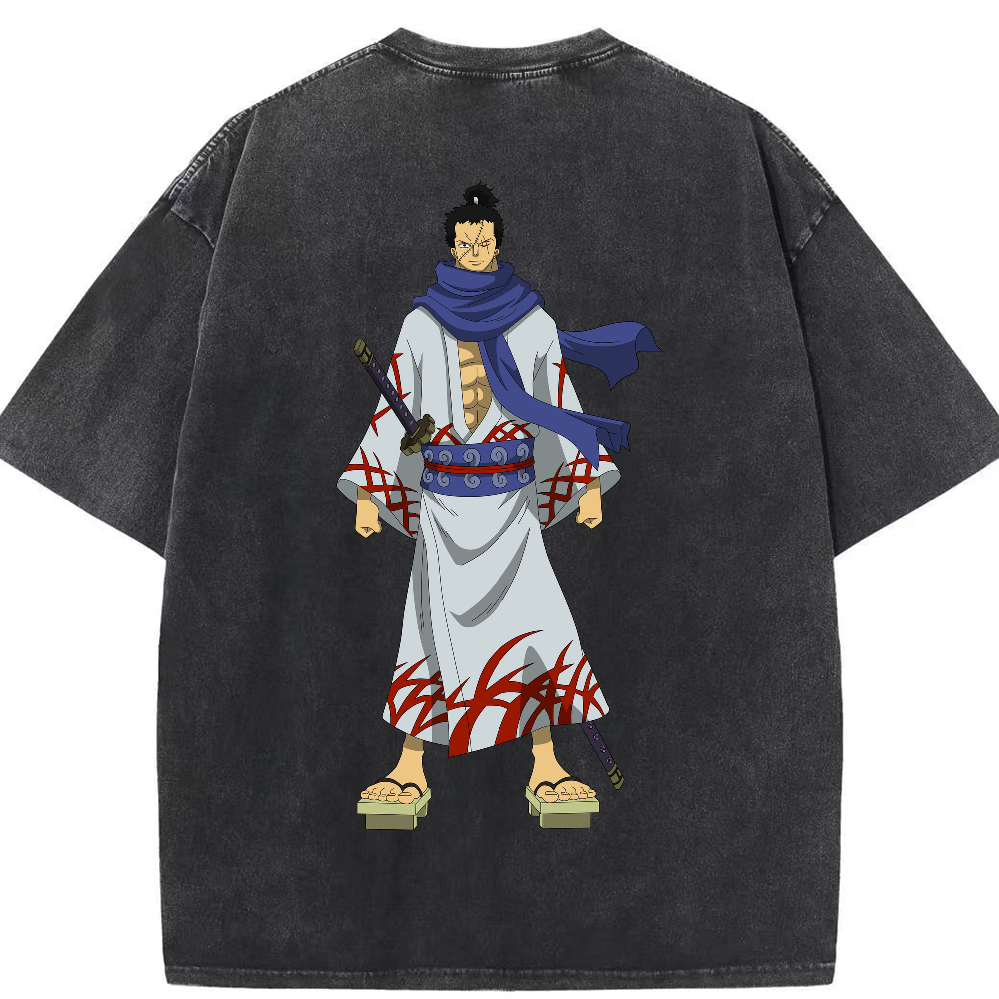 ワンピース ロロノア・ゾロ ONE PIECE Roronoa Zoro 綿100% ヴィンテージ風 半袖Tシャツ（背面プリント）