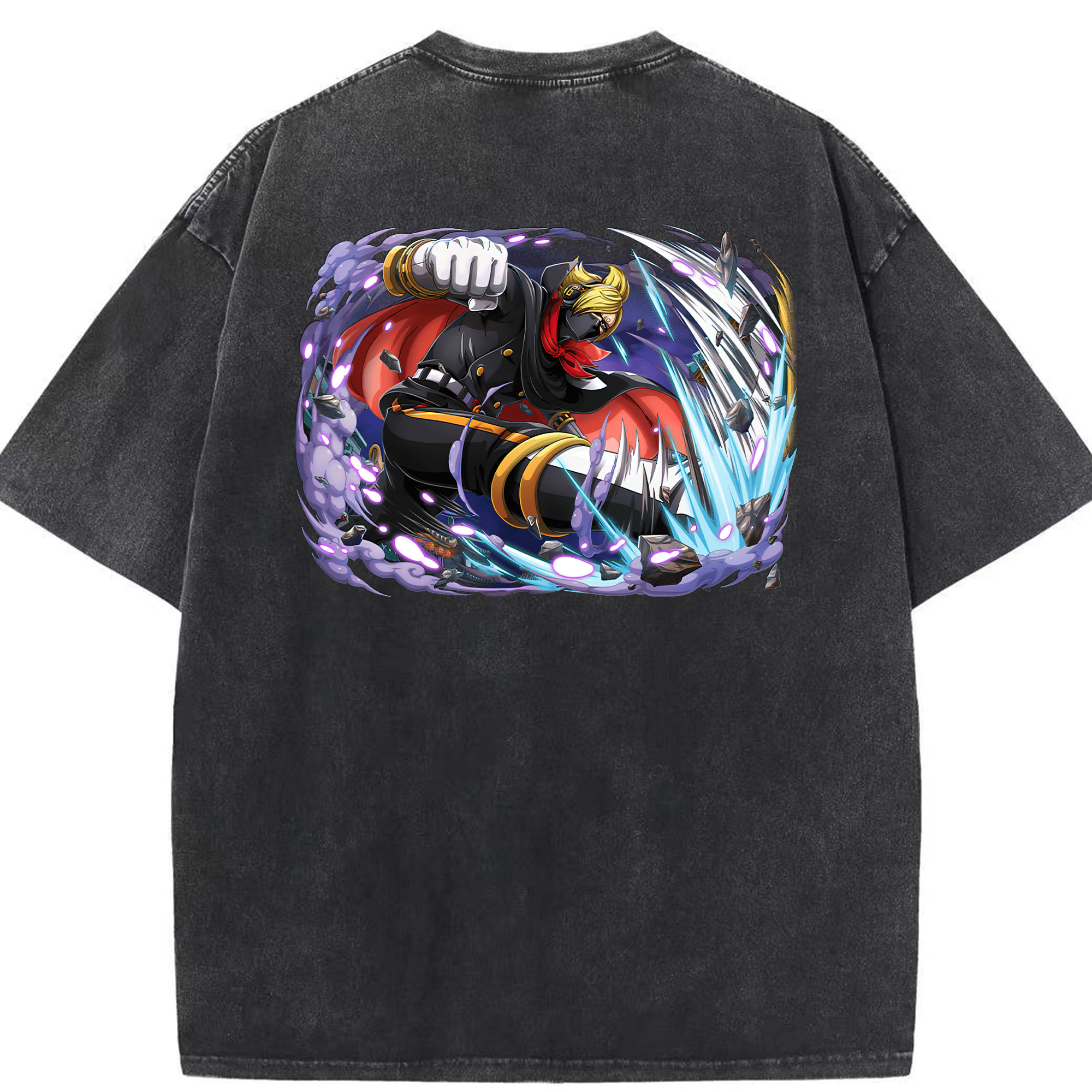 ワンピース ロロノア・ゾロ ONE PIECE Roronoa Zoro 綿100% ヴィンテージ風 半袖Tシャツ（背面プリント）