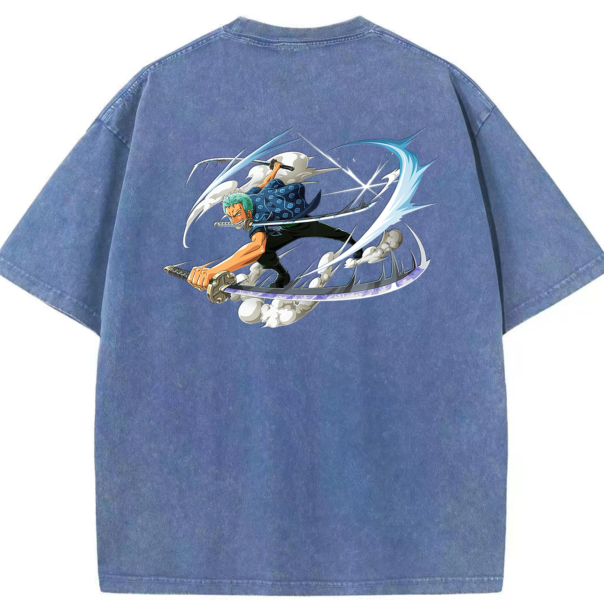 ワンピース ロロノア・ゾロ ONE PIECE Roronoa Zoro 綿100% ヴィンテージ風 半袖Tシャツ（背面プリント）