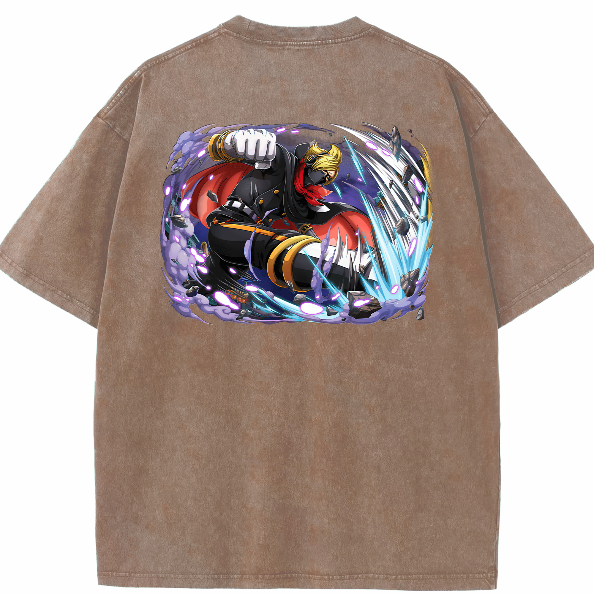 ワンピース ロロノア・ゾロ ONE PIECE Roronoa Zoro 綿100% ヴィンテージ風 半袖Tシャツ（背面プリント）