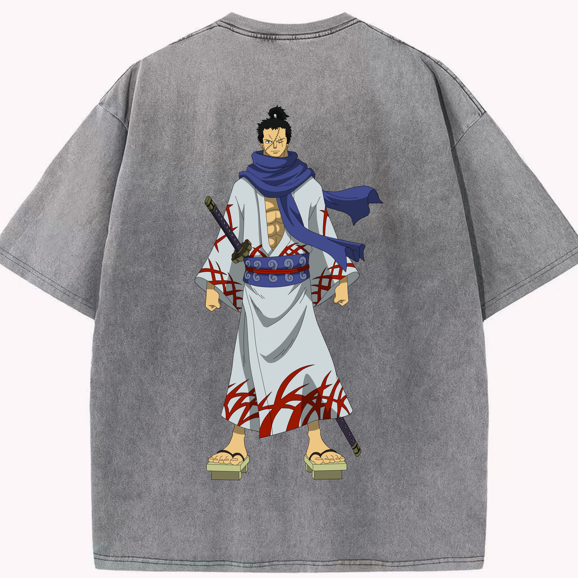 ワンピース ロロノア・ゾロ ONE PIECE Roronoa Zoro 綿100% ヴィンテージ風 半袖Tシャツ（背面プリント）
