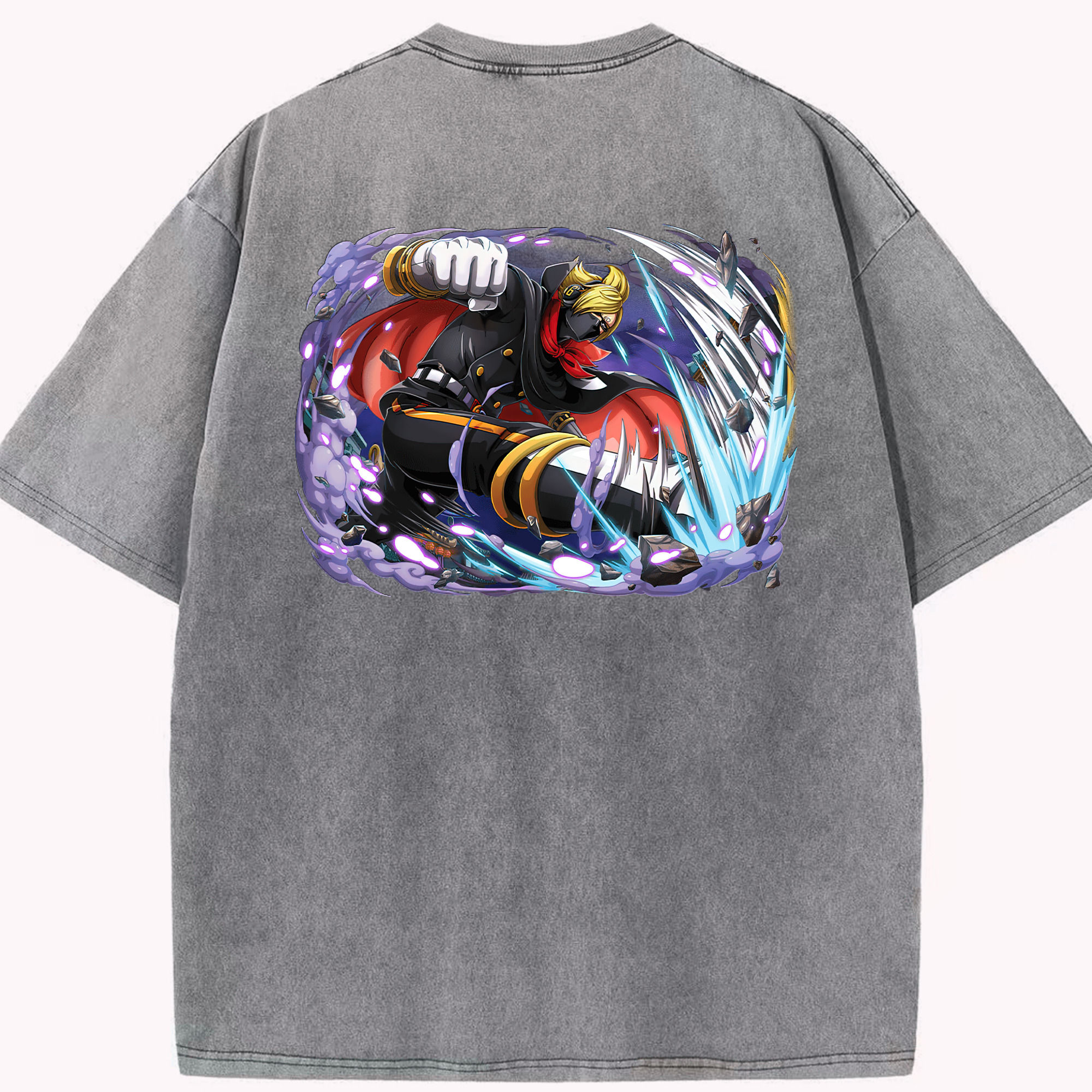 ワンピース ロロノア・ゾロ ONE PIECE Roronoa Zoro 綿100% ヴィンテージ風 半袖Tシャツ（背面プリント）