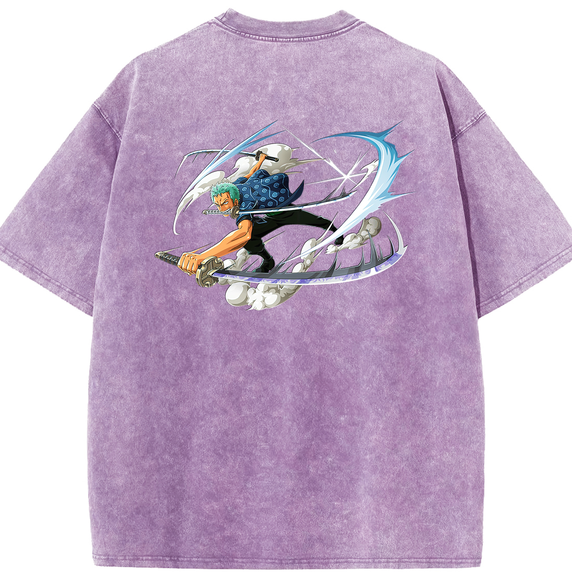 ワンピース ロロノア・ゾロ ONE PIECE Roronoa Zoro 綿100% ヴィンテージ風 半袖Tシャツ（背面プリント）