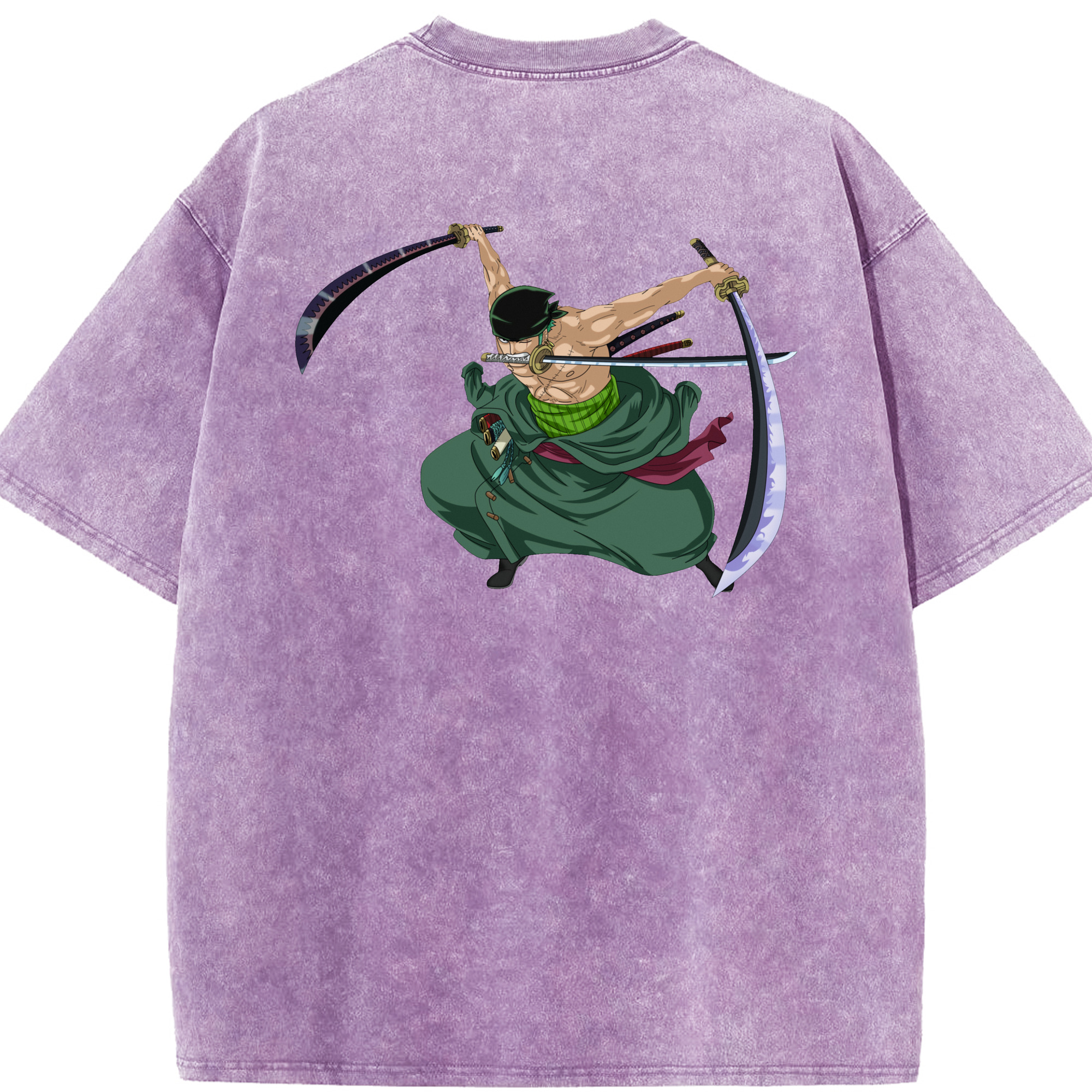 ワンピース ロロノア・ゾロ ONE PIECE Roronoa Zoro 綿100% ヴィンテージ風 半袖Tシャツ（背面プリント）