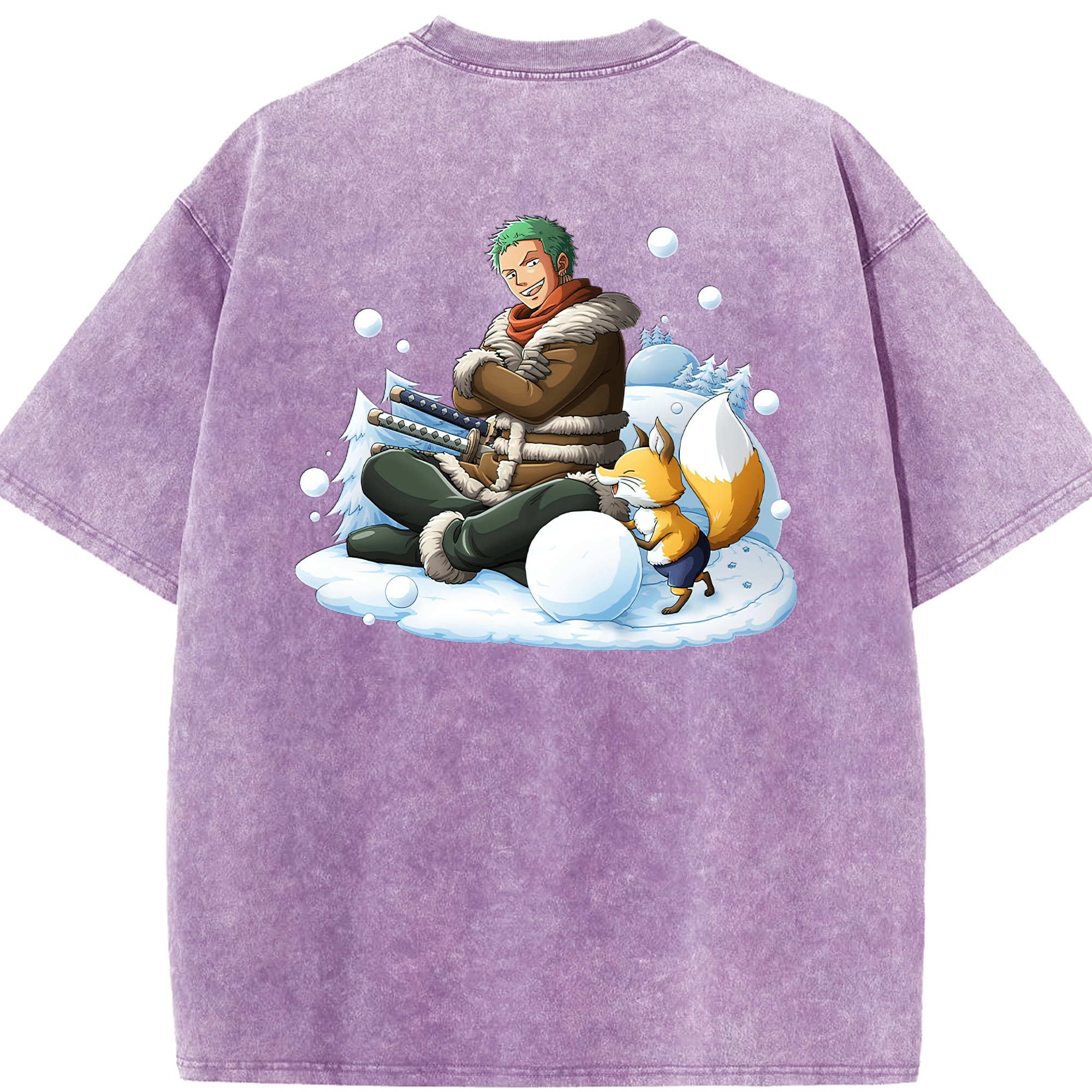 ワンピース ロロノア・ゾロ ONE PIECE Roronoa Zoro 綿100% ヴィンテージ風 半袖Tシャツ（背面プリント）