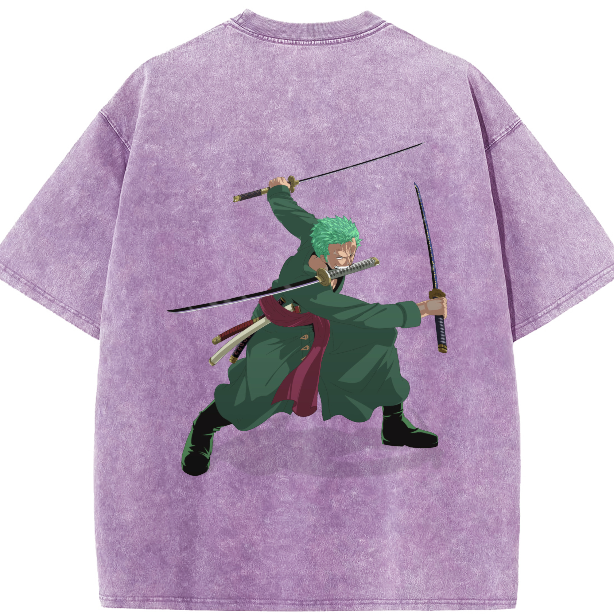 ワンピース ロロノア・ゾロ ONE PIECE Roronoa Zoro 綿100% ヴィンテージ風 半袖Tシャツ（背面プリント）