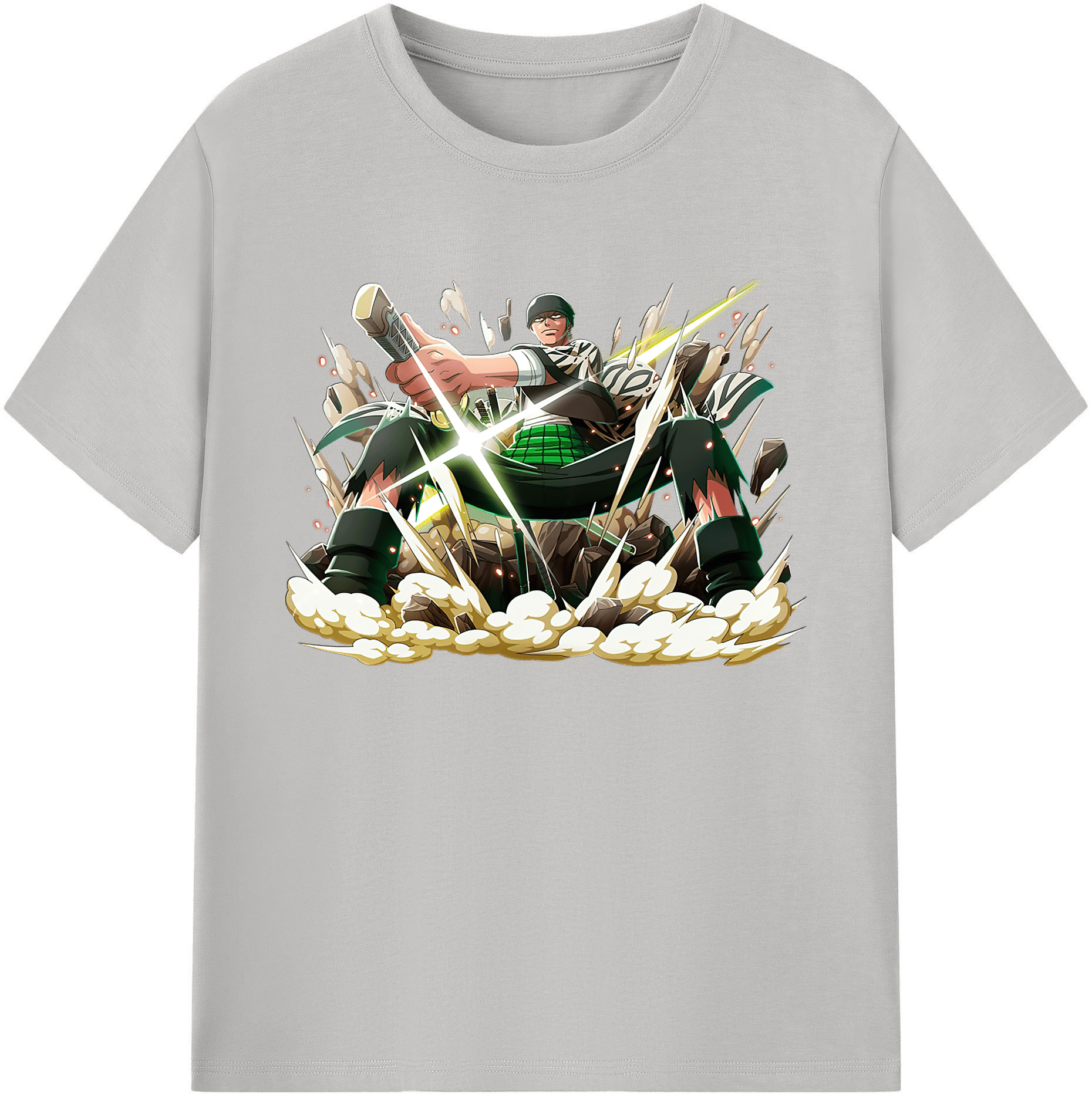 ワンピース ロロノア・ゾロ ONE PIECE Roronoa Zoro 綿100％ メンズ半袖Tシャツ｜肌触りやわらか＆通気性