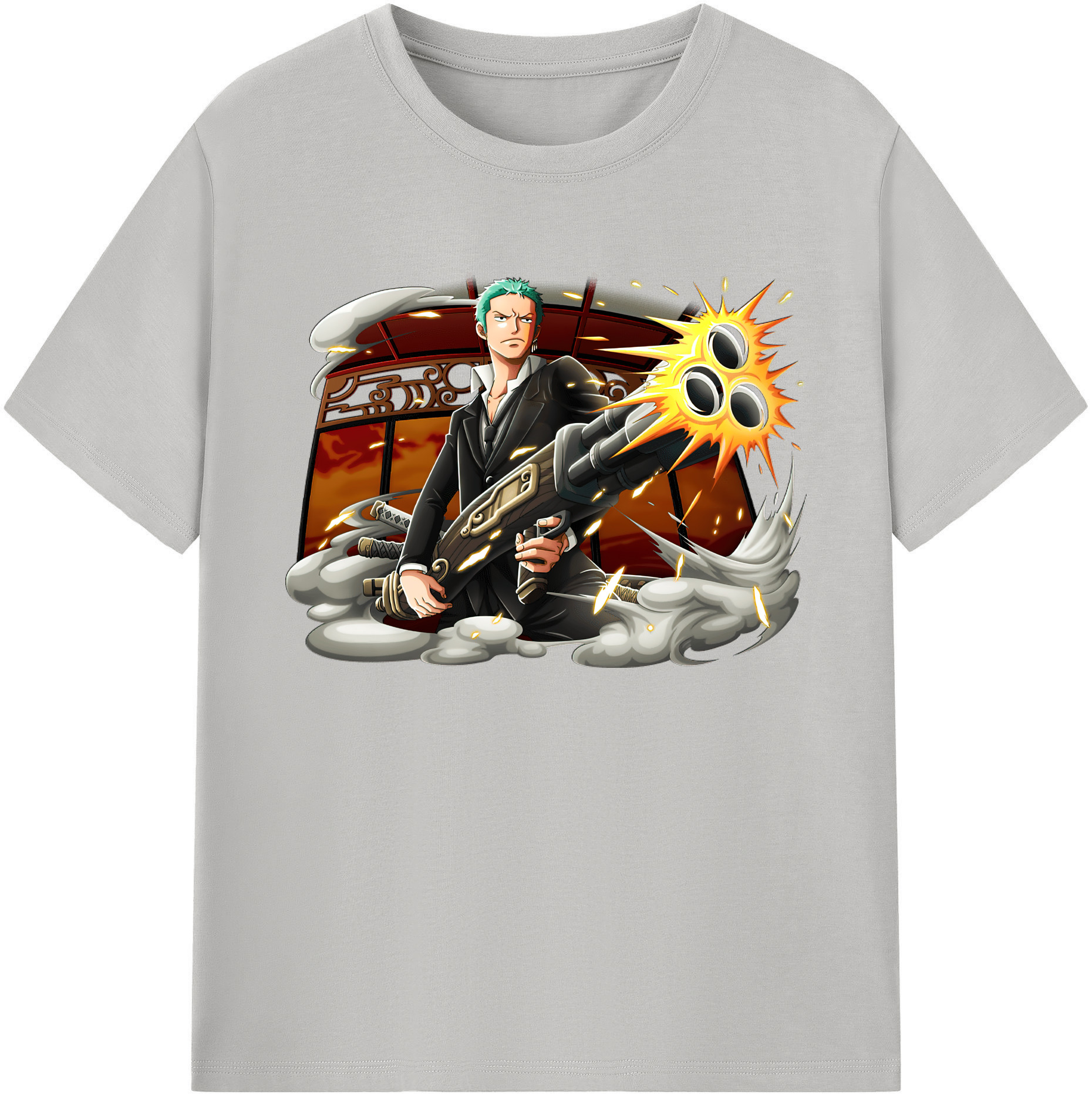 ワンピース ロロノア・ゾロ ONE PIECE Roronoa Zoro 綿100％ メンズ半袖Tシャツ｜肌触りやわらか＆通気性