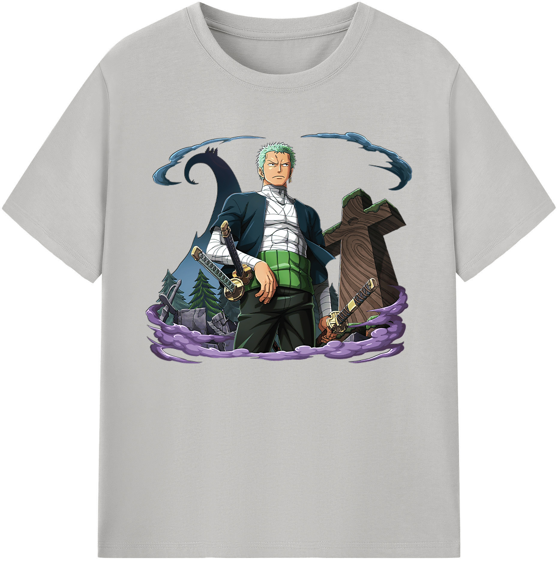 ワンピース ロロノア・ゾロ ONE PIECE Roronoa Zoro 綿100％ メンズ半袖Tシャツ｜肌触りやわらか＆通気性
