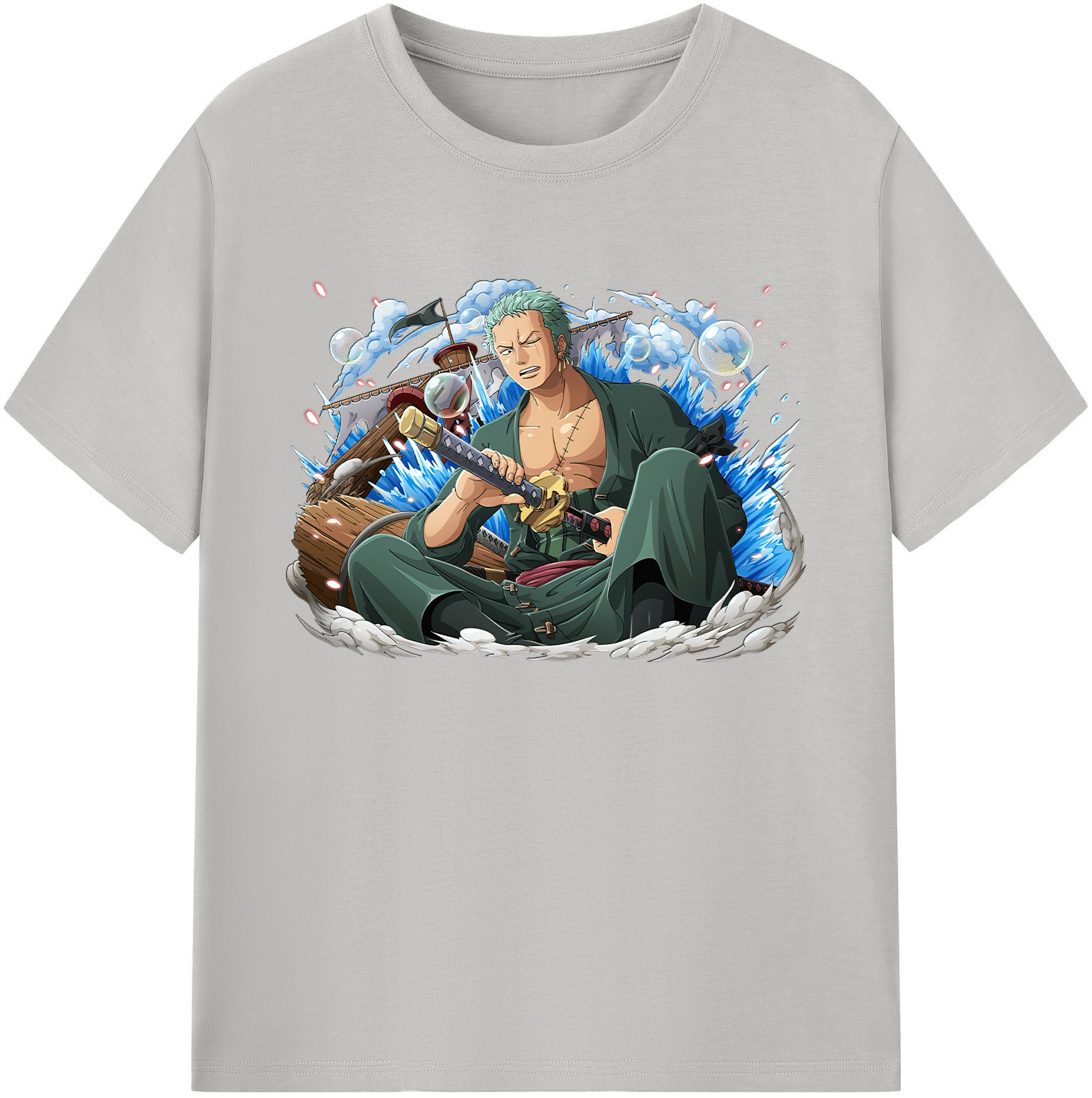ワンピース ロロノア・ゾロ ONE PIECE Roronoa Zoro 綿100％ メンズ半袖Tシャツ｜肌触りやわらか＆通気性