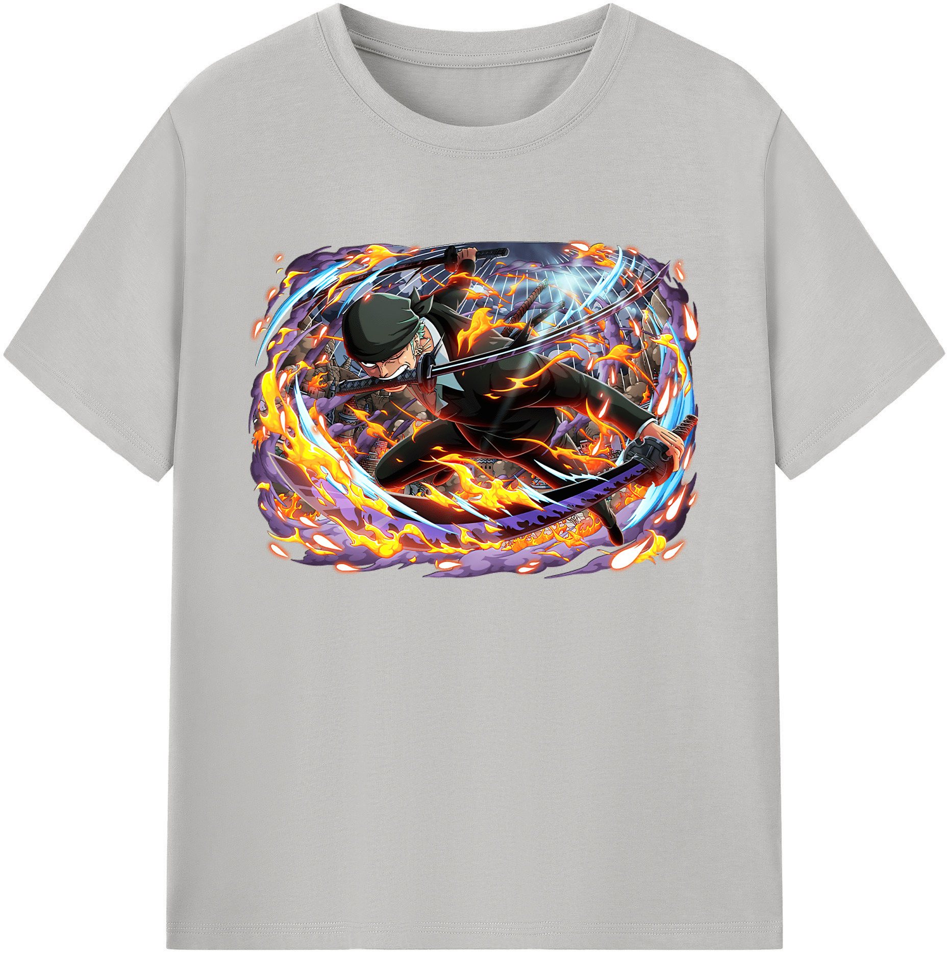 ワンピース ロロノア・ゾロ ONE PIECE Roronoa Zoro 綿100％ メンズ半袖Tシャツ｜肌触りやわらか＆通気性