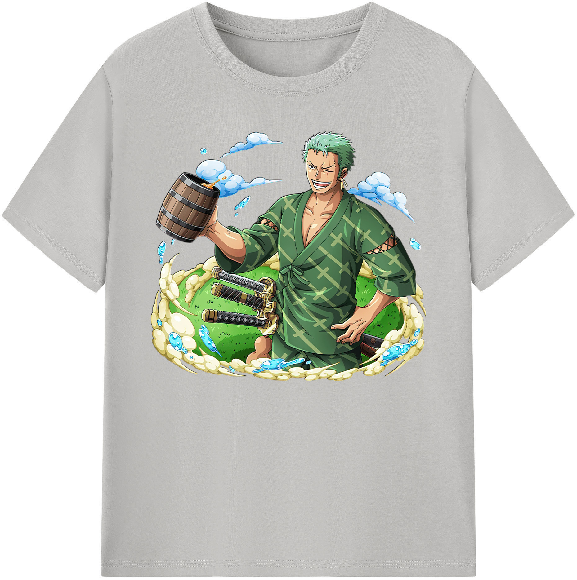 ワンピース ロロノア・ゾロ ONE PIECE Roronoa Zoro 綿100％ メンズ半袖Tシャツ｜肌触りやわらか＆通気性