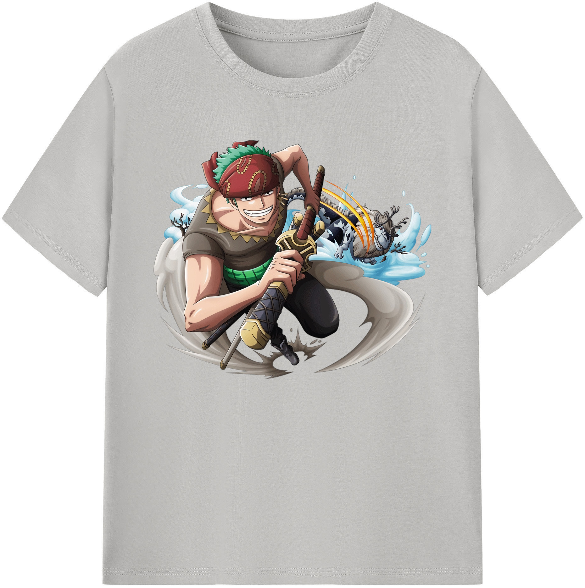 ワンピース ロロノア・ゾロ ONE PIECE Roronoa Zoro 綿100％ メンズ半袖Tシャツ｜肌触りやわらか＆通気性