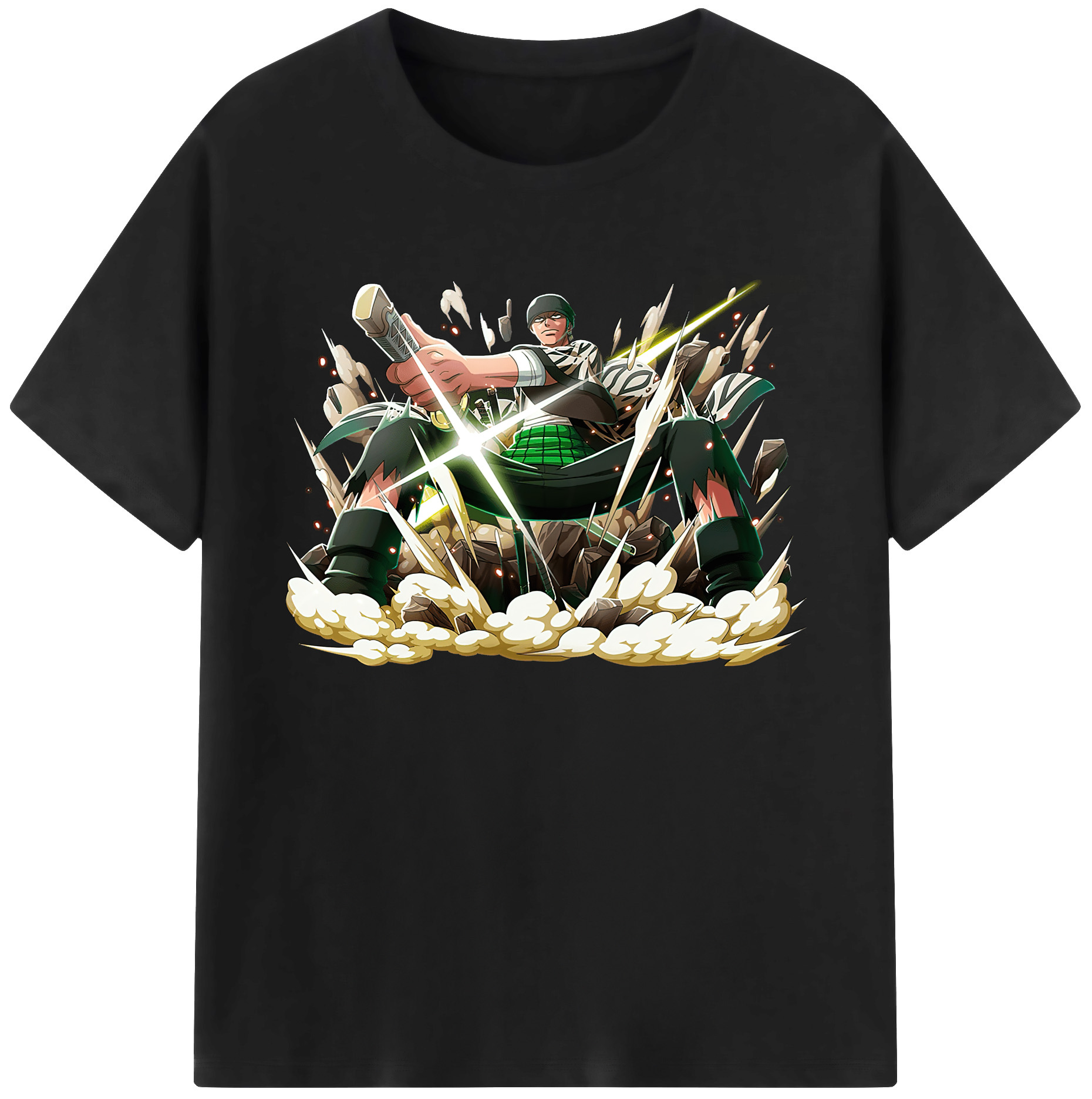 ワンピース ロロノア・ゾロ ONE PIECE Roronoa Zoro 綿100％ メンズ半袖Tシャツ｜肌触りやわらか＆通気性