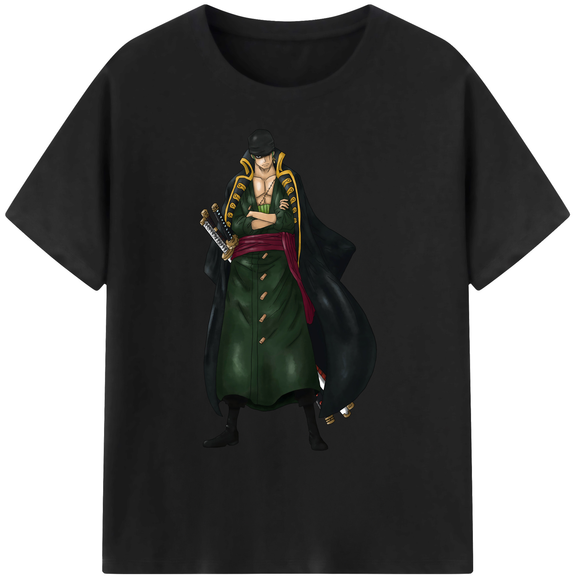 ワンピース ロロノア・ゾロ ONE PIECE Roronoa Zoro 綿100％ メンズ半袖Tシャツ｜肌触りやわらか＆通気性
