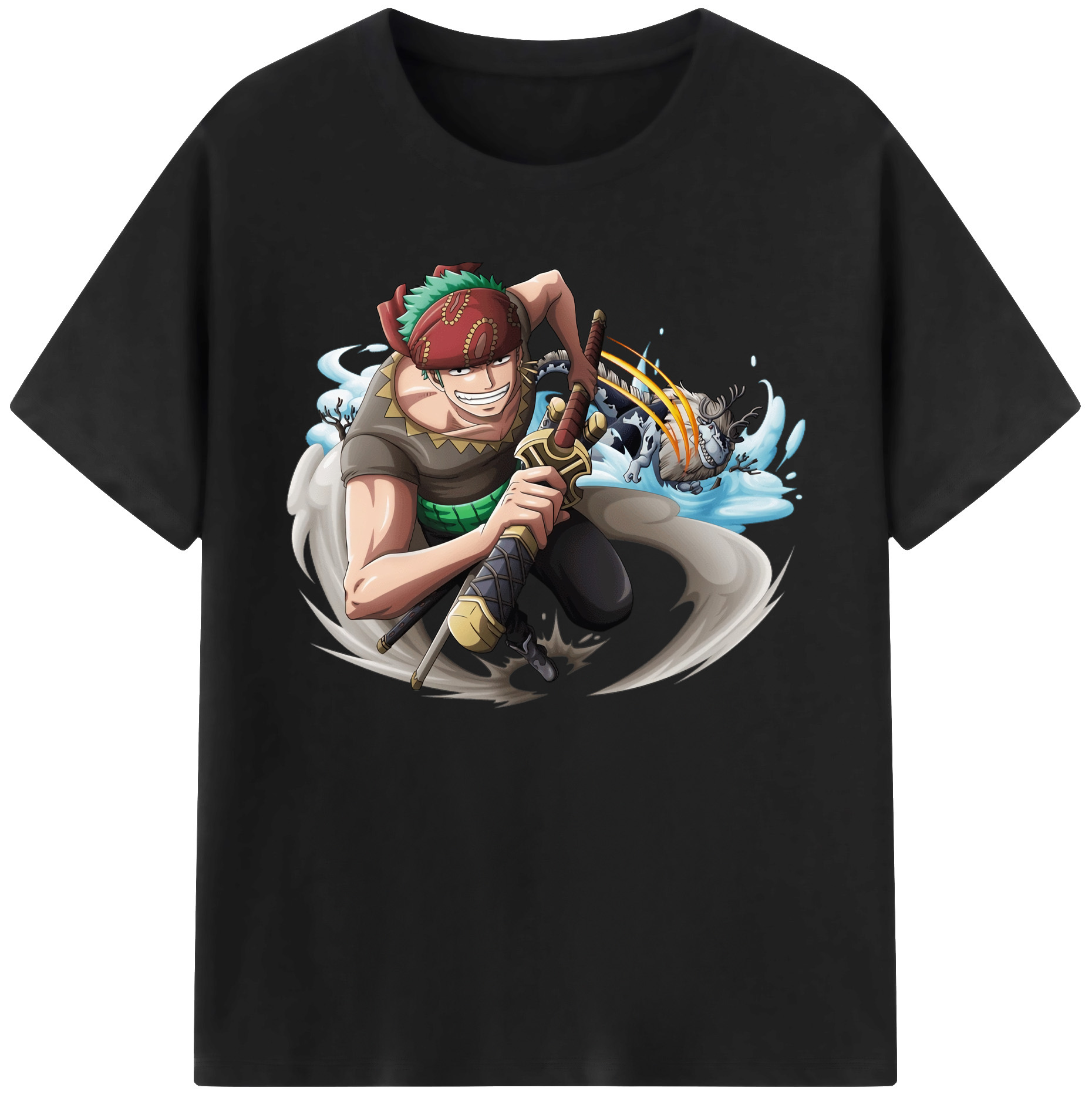 ワンピース ロロノア・ゾロ ONE PIECE Roronoa Zoro 綿100％ メンズ半袖Tシャツ｜肌触りやわらか＆通気性