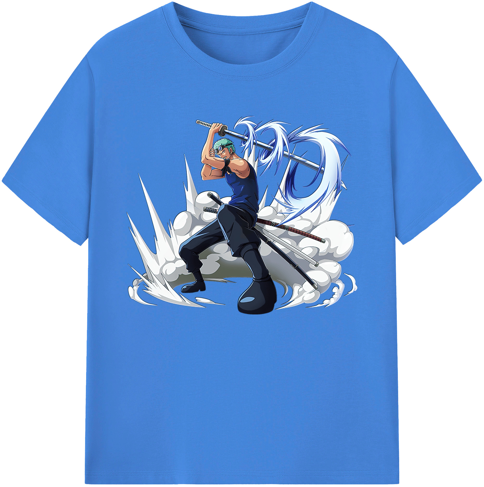 ワンピース ロロノア・ゾロ ONE PIECE Roronoa Zoro 綿100％ メンズ半袖Tシャツ｜肌触りやわらか＆通気性