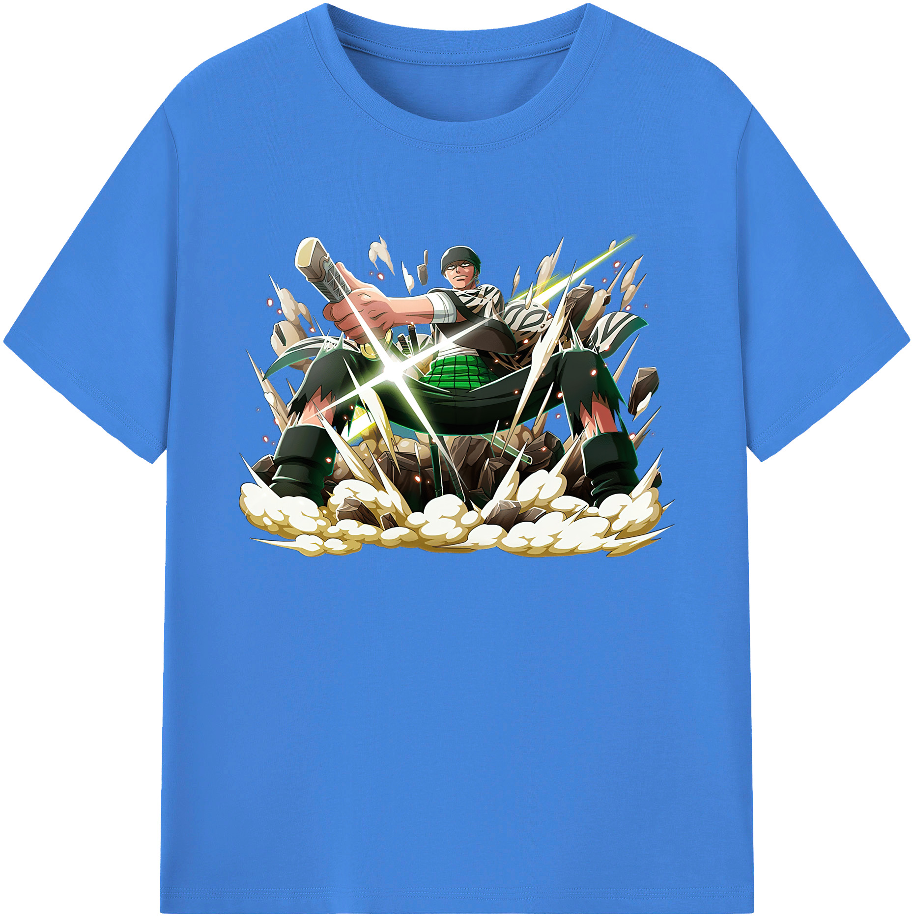 ワンピース ロロノア・ゾロ ONE PIECE Roronoa Zoro 綿100％ メンズ半袖Tシャツ｜肌触りやわらか＆通気性