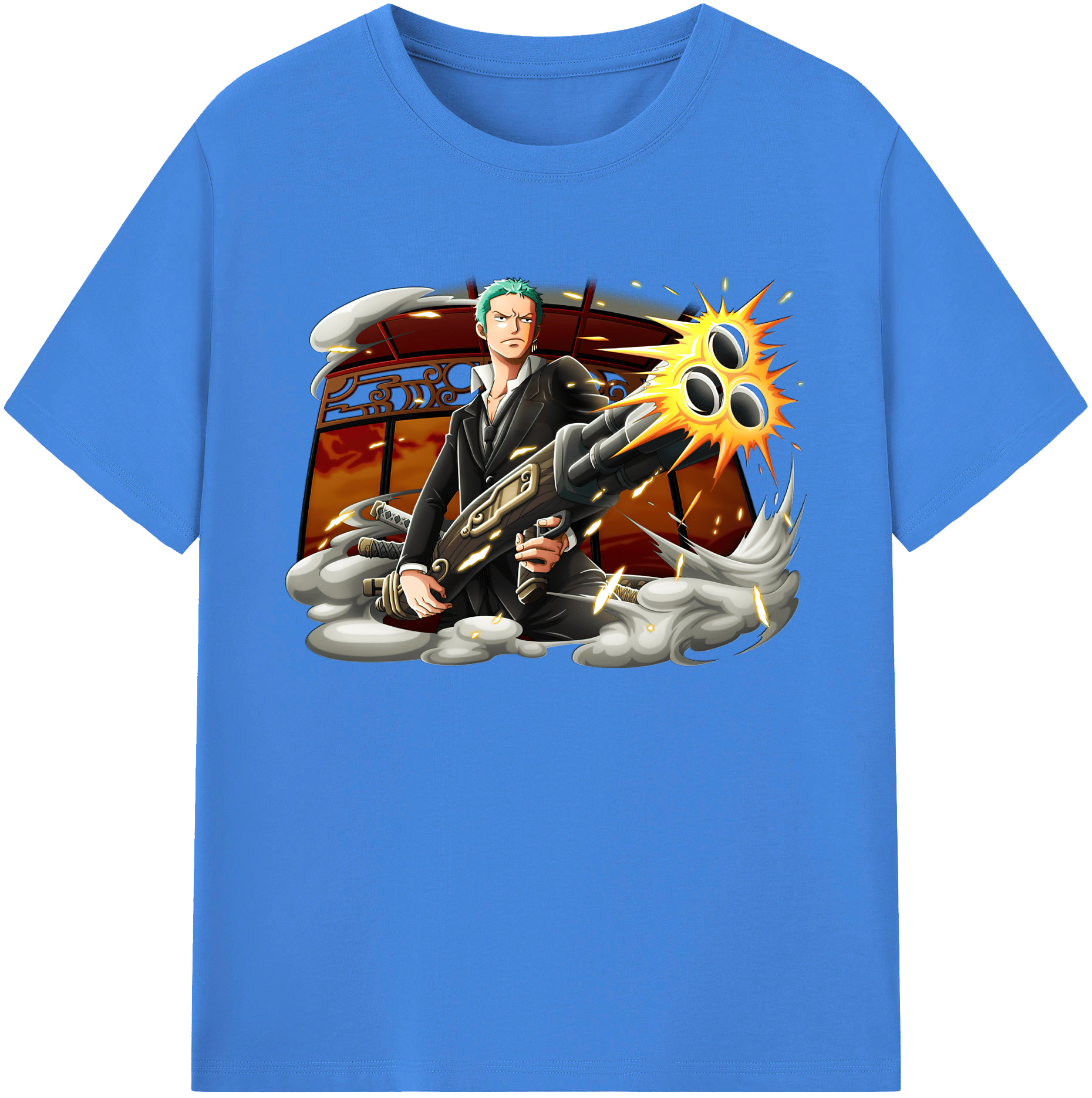 ワンピース ロロノア・ゾロ ONE PIECE Roronoa Zoro 綿100％ メンズ半袖Tシャツ｜肌触りやわらか＆通気性