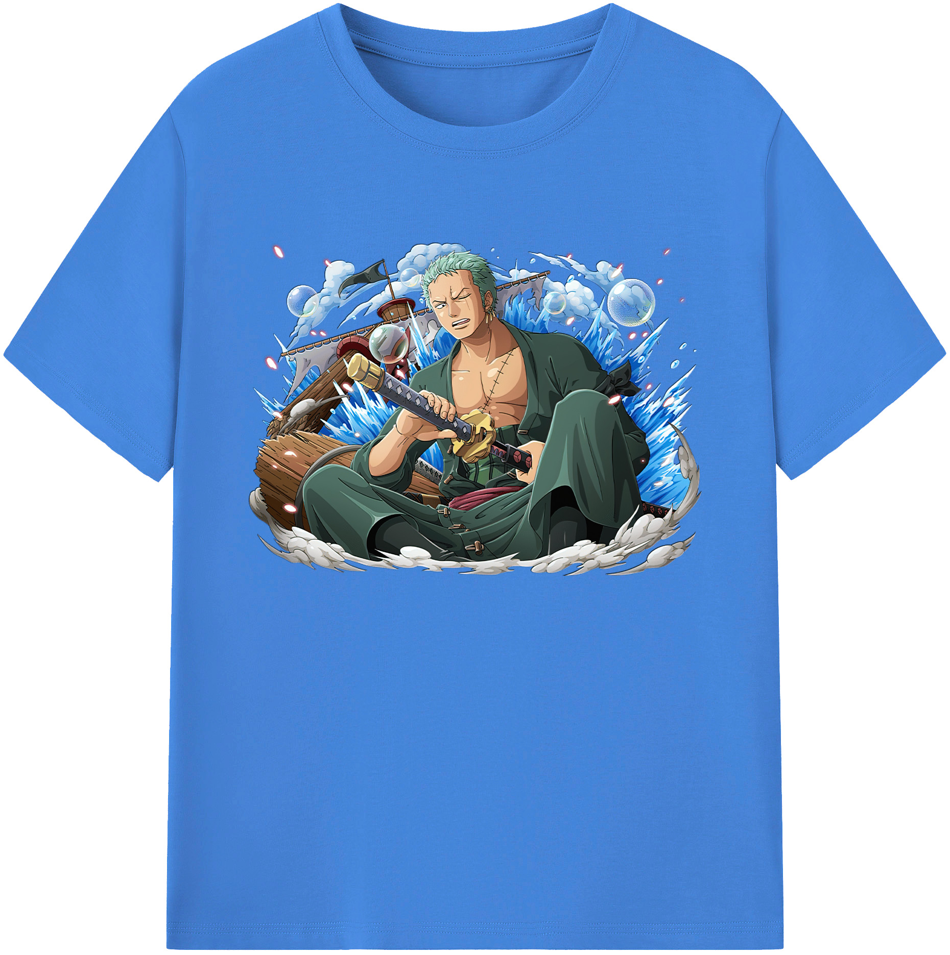 ワンピース ロロノア・ゾロ ONE PIECE Roronoa Zoro 綿100％ メンズ半袖Tシャツ｜肌触りやわらか＆通気性
