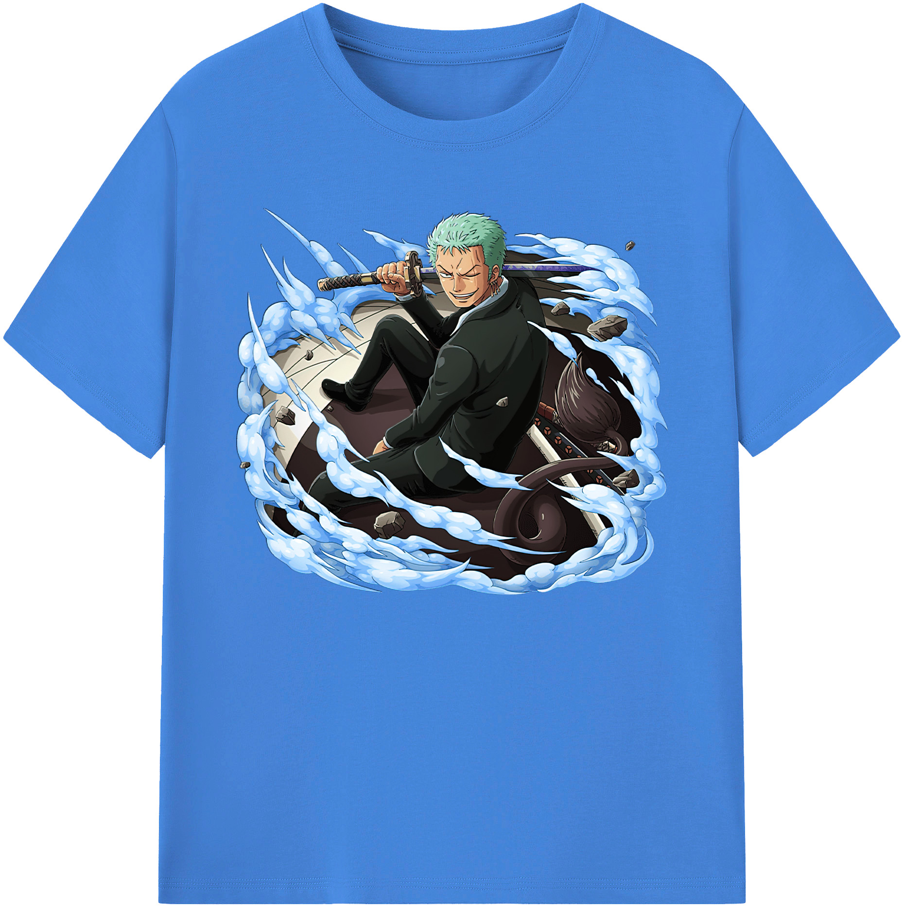 ワンピース ロロノア・ゾロ ONE PIECE Roronoa Zoro 綿100％ メンズ半袖Tシャツ｜肌触りやわらか＆通気性