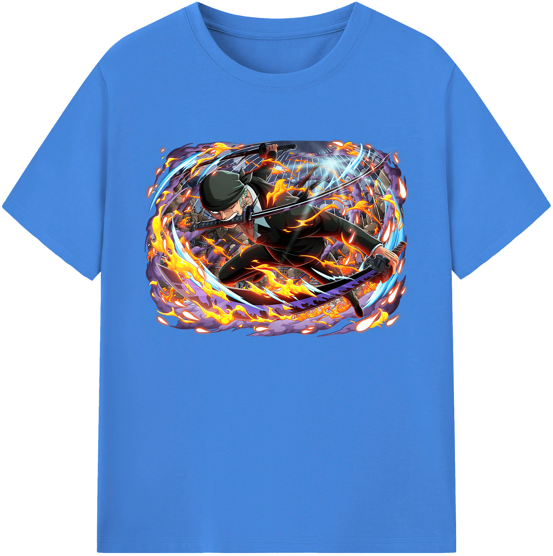 ワンピース ロロノア・ゾロ ONE PIECE Roronoa Zoro 綿100％ メンズ半袖Tシャツ｜肌触りやわらか＆通気性