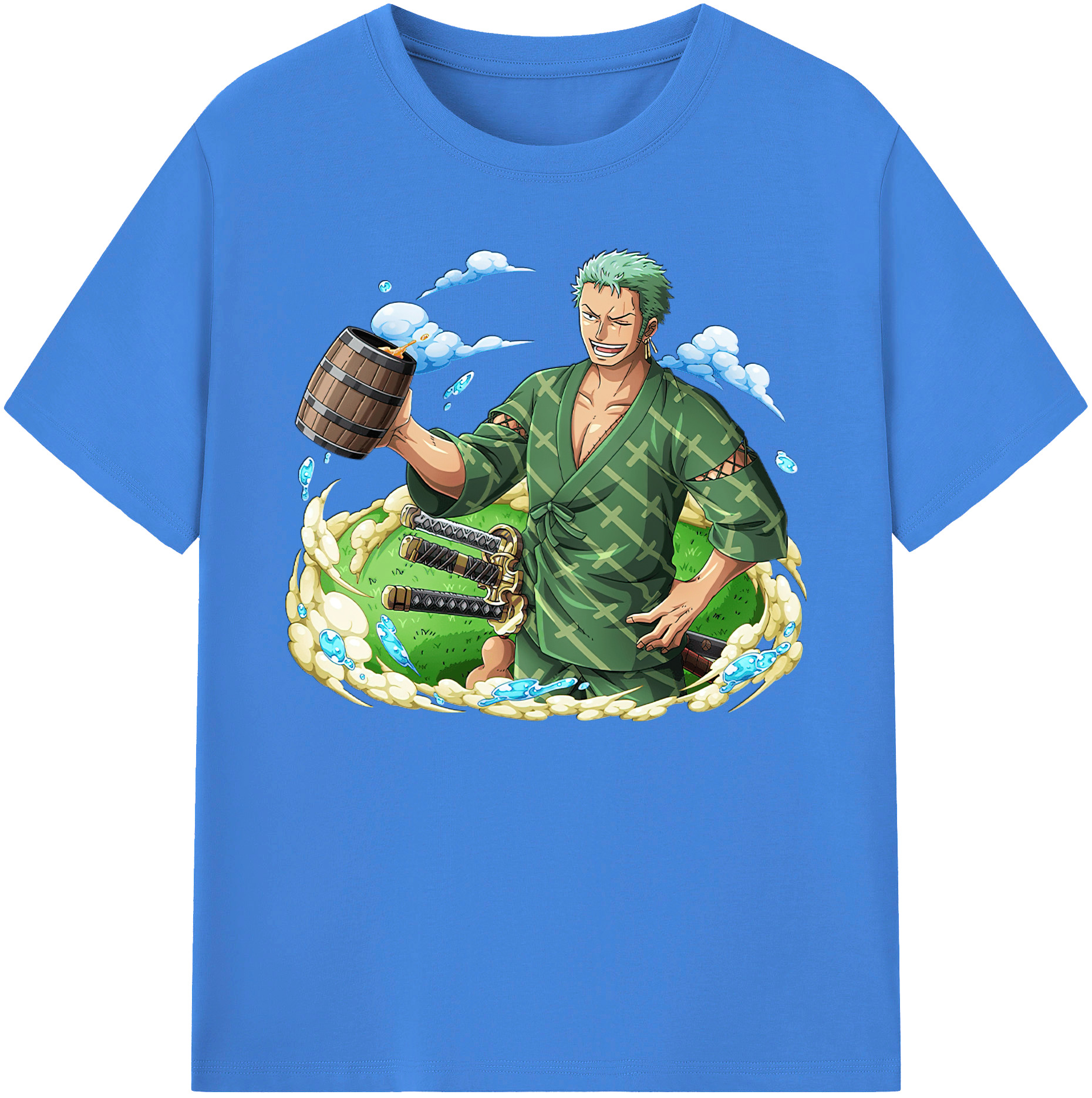 ワンピース ロロノア・ゾロ ONE PIECE Roronoa Zoro 綿100％ メンズ半袖Tシャツ｜肌触りやわらか＆通気性