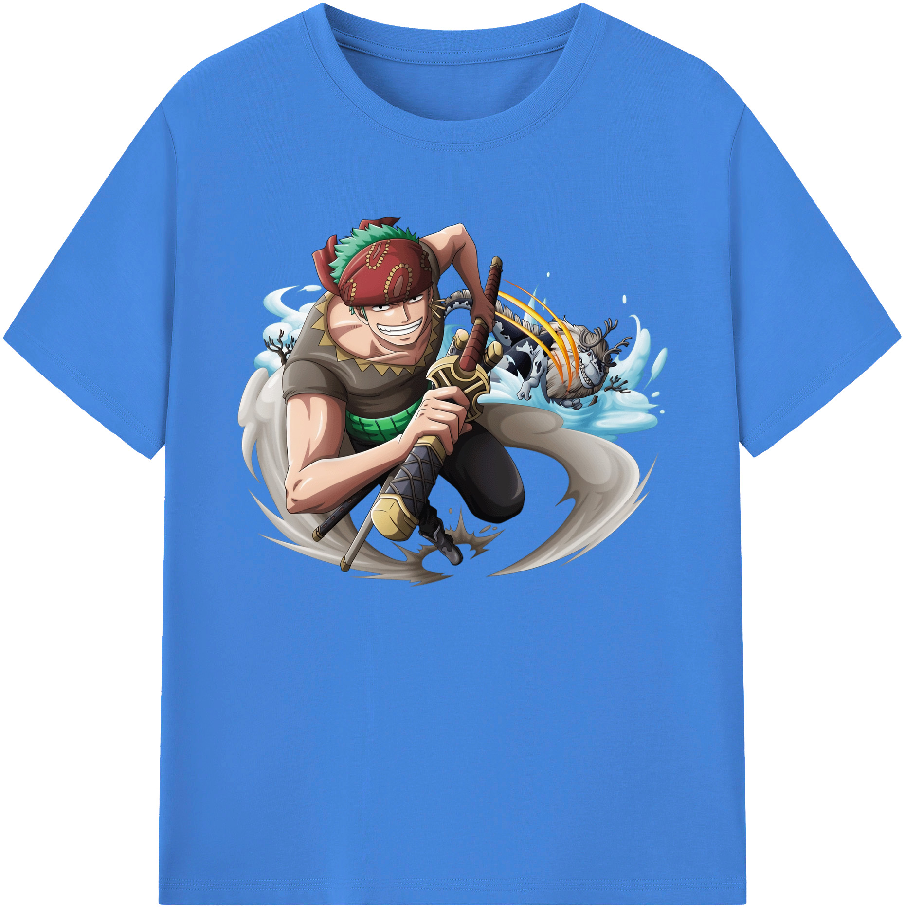 ワンピース ロロノア・ゾロ ONE PIECE Roronoa Zoro 綿100％ メンズ半袖Tシャツ｜肌触りやわらか＆通気性