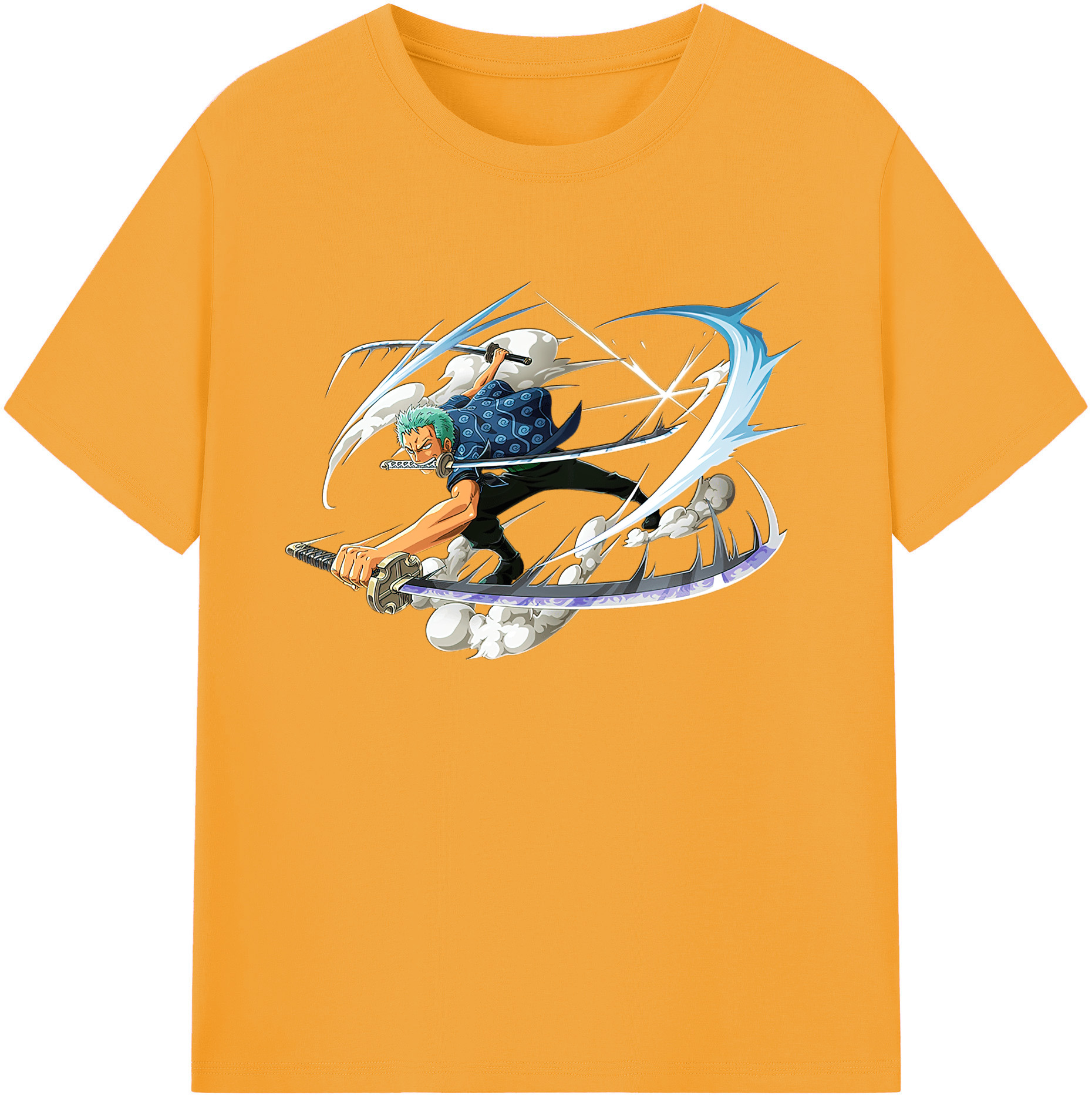 ワンピース ロロノア・ゾロ ONE PIECE Roronoa Zoro 綿100％ メンズ半袖Tシャツ｜肌触りやわらか＆通気性