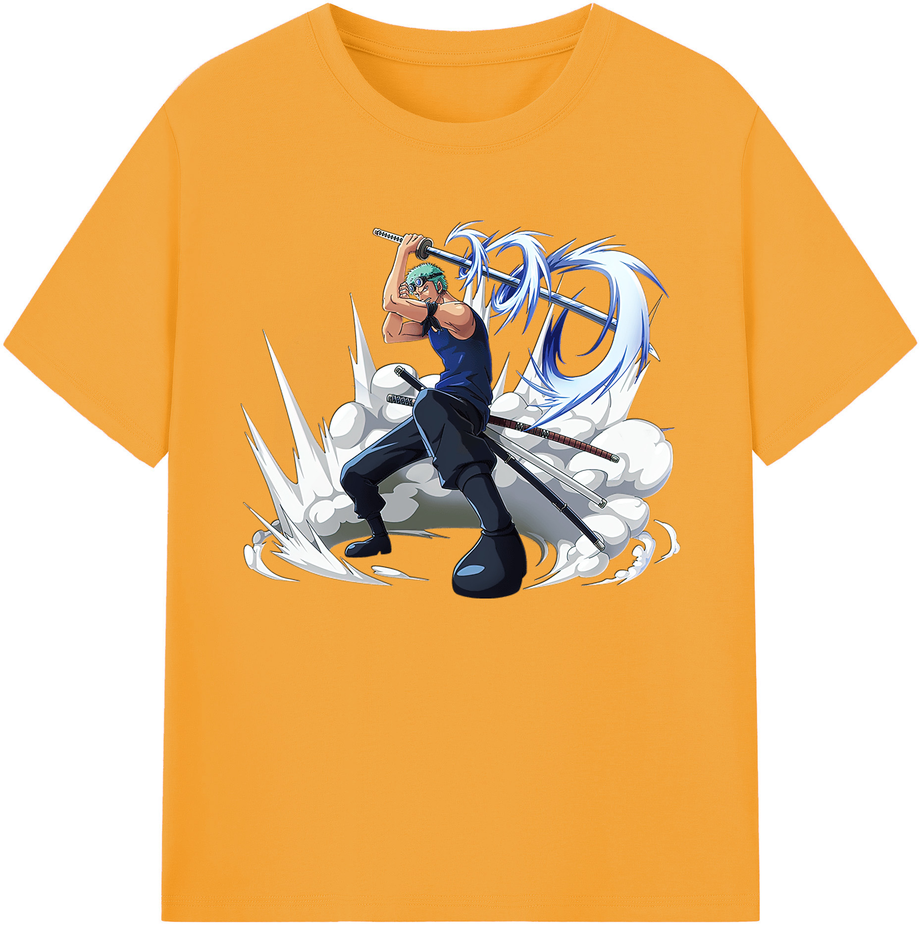 ワンピース ロロノア・ゾロ ONE PIECE Roronoa Zoro 綿100％ メンズ半袖Tシャツ｜肌触りやわらか＆通気性