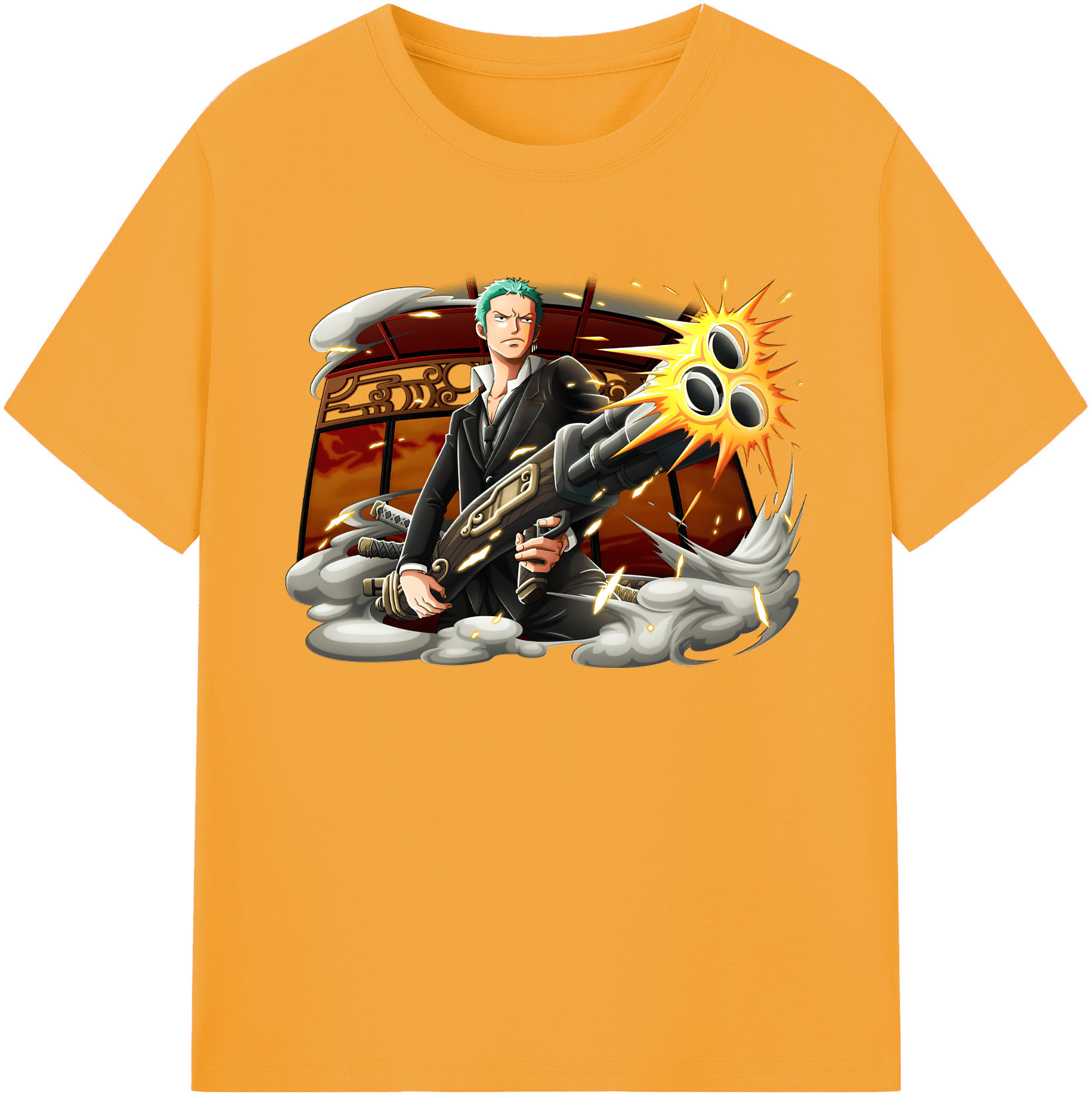 ワンピース ロロノア・ゾロ ONE PIECE Roronoa Zoro 綿100％ メンズ半袖Tシャツ｜肌触りやわらか＆通気性