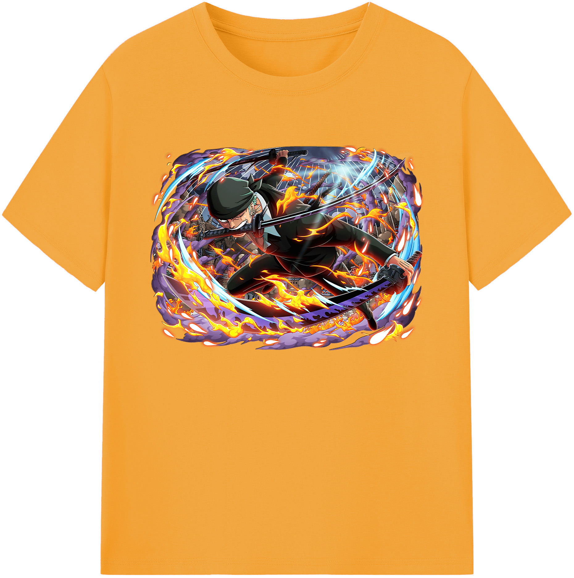 ワンピース ロロノア・ゾロ ONE PIECE Roronoa Zoro 綿100％ メンズ半袖Tシャツ｜肌触りやわらか＆通気性