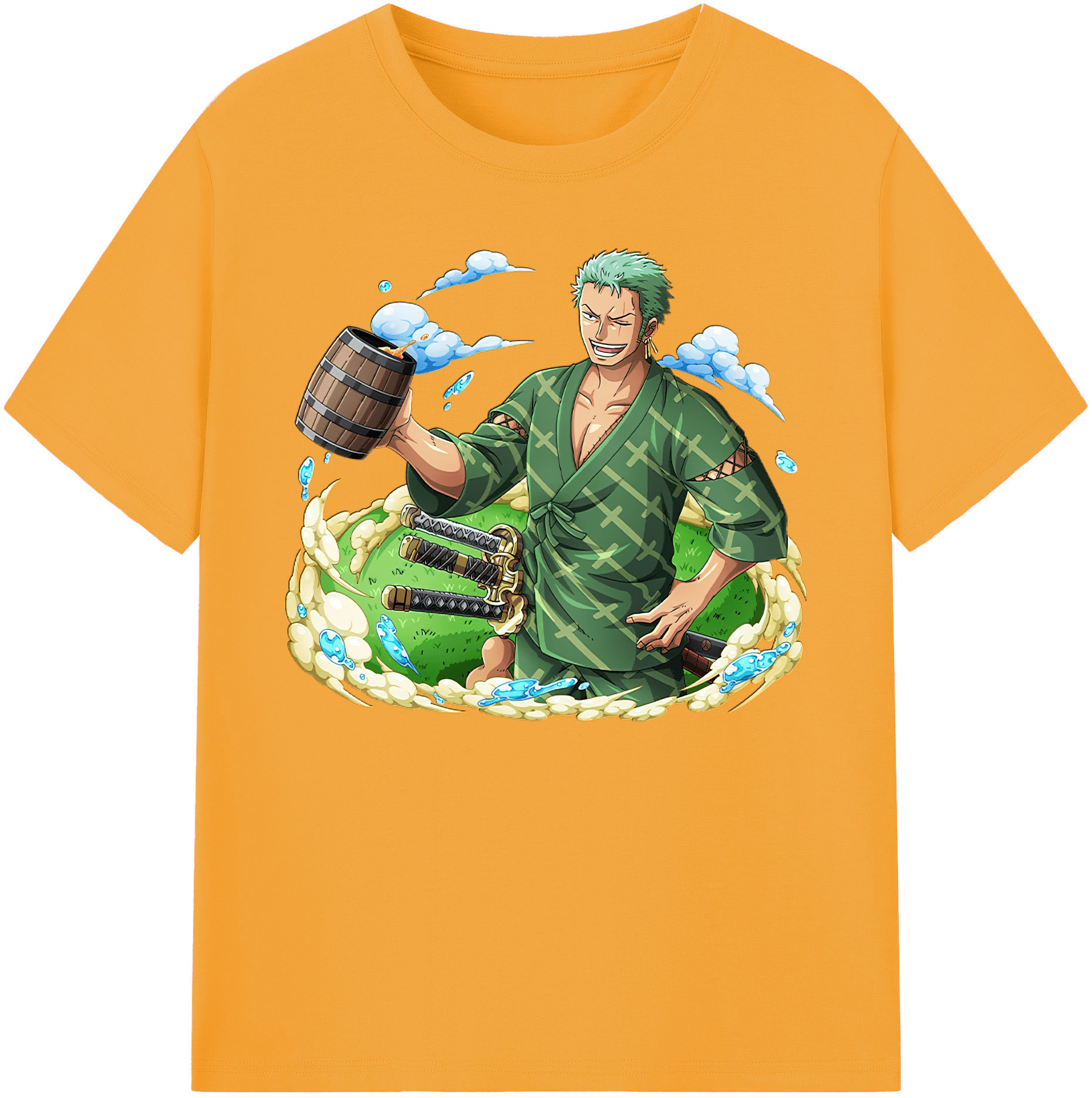 ワンピース ロロノア・ゾロ ONE PIECE Roronoa Zoro 綿100％ メンズ半袖Tシャツ｜肌触りやわらか＆通気性