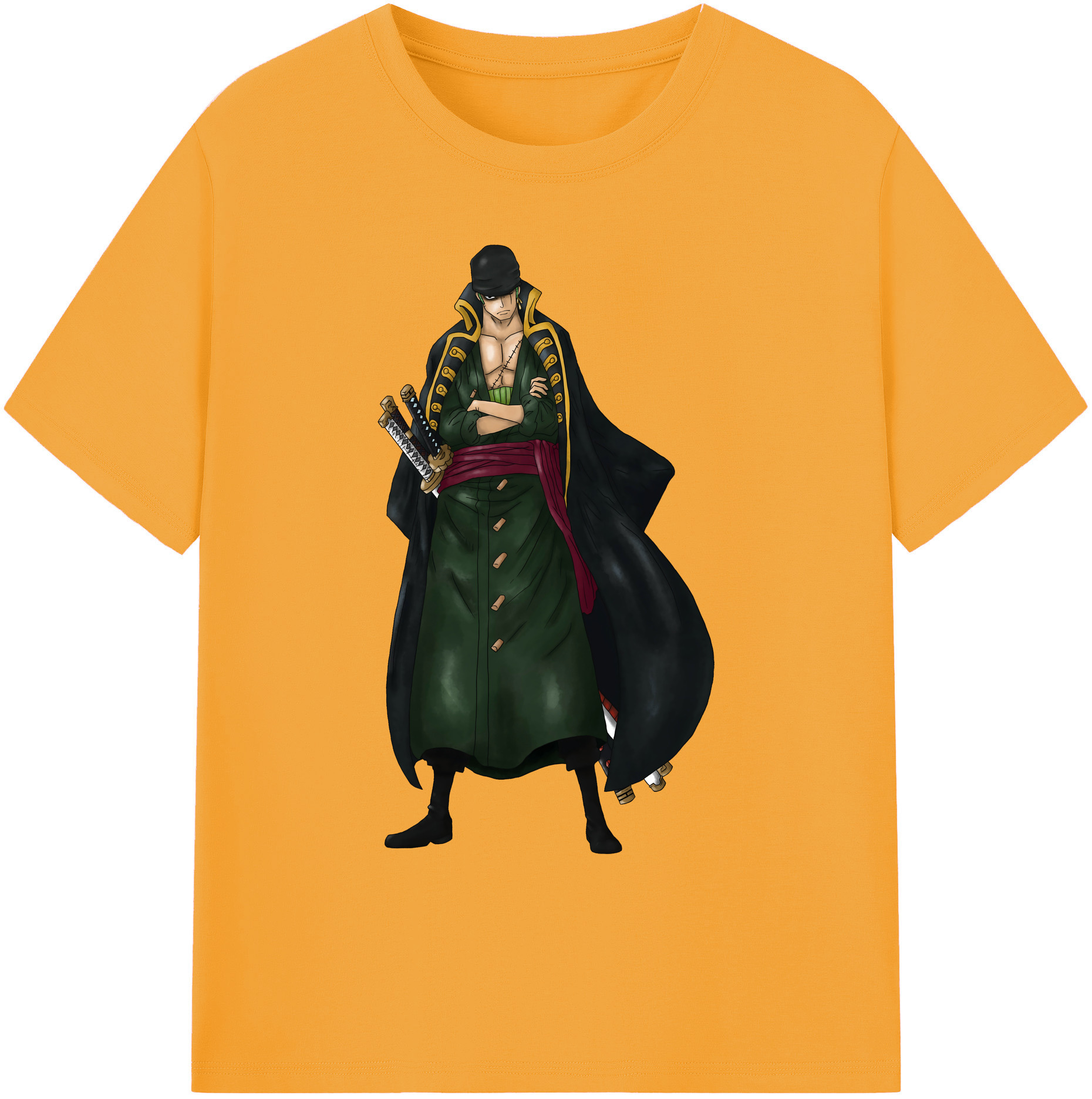 ワンピース ロロノア・ゾロ ONE PIECE Roronoa Zoro 綿100％ メンズ半袖Tシャツ｜肌触りやわらか＆通気性