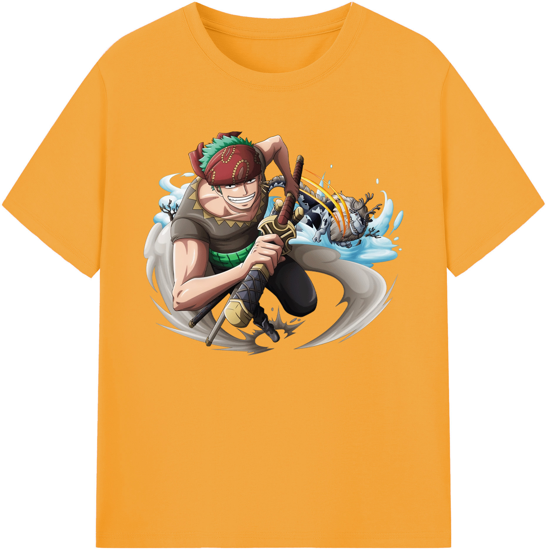 ワンピース ロロノア・ゾロ ONE PIECE Roronoa Zoro 綿100％ メンズ半袖Tシャツ｜肌触りやわらか＆通気性