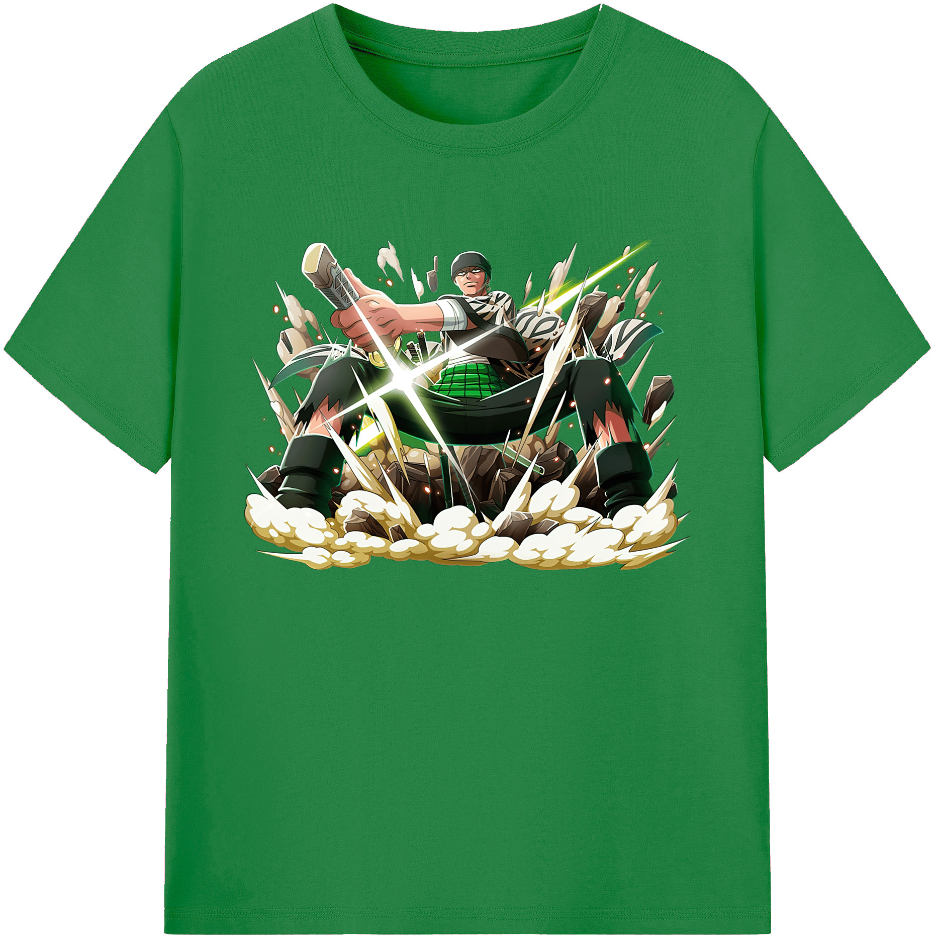 ワンピース ロロノア・ゾロ ONE PIECE Roronoa Zoro 綿100％ メンズ半袖Tシャツ｜肌触りやわらか＆通気性