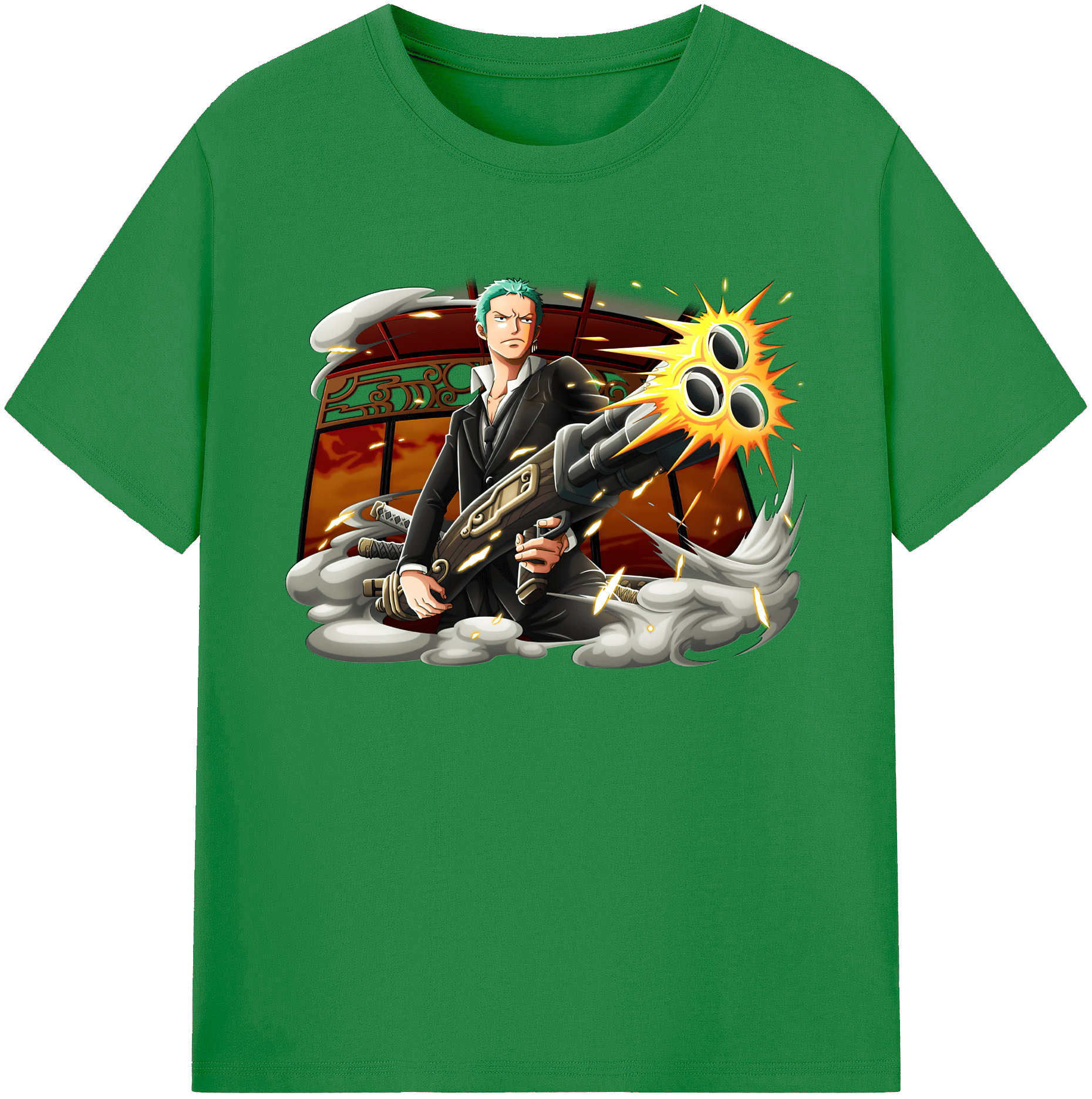 ワンピース ロロノア・ゾロ ONE PIECE Roronoa Zoro 綿100％ メンズ半袖Tシャツ｜肌触りやわらか＆通気性