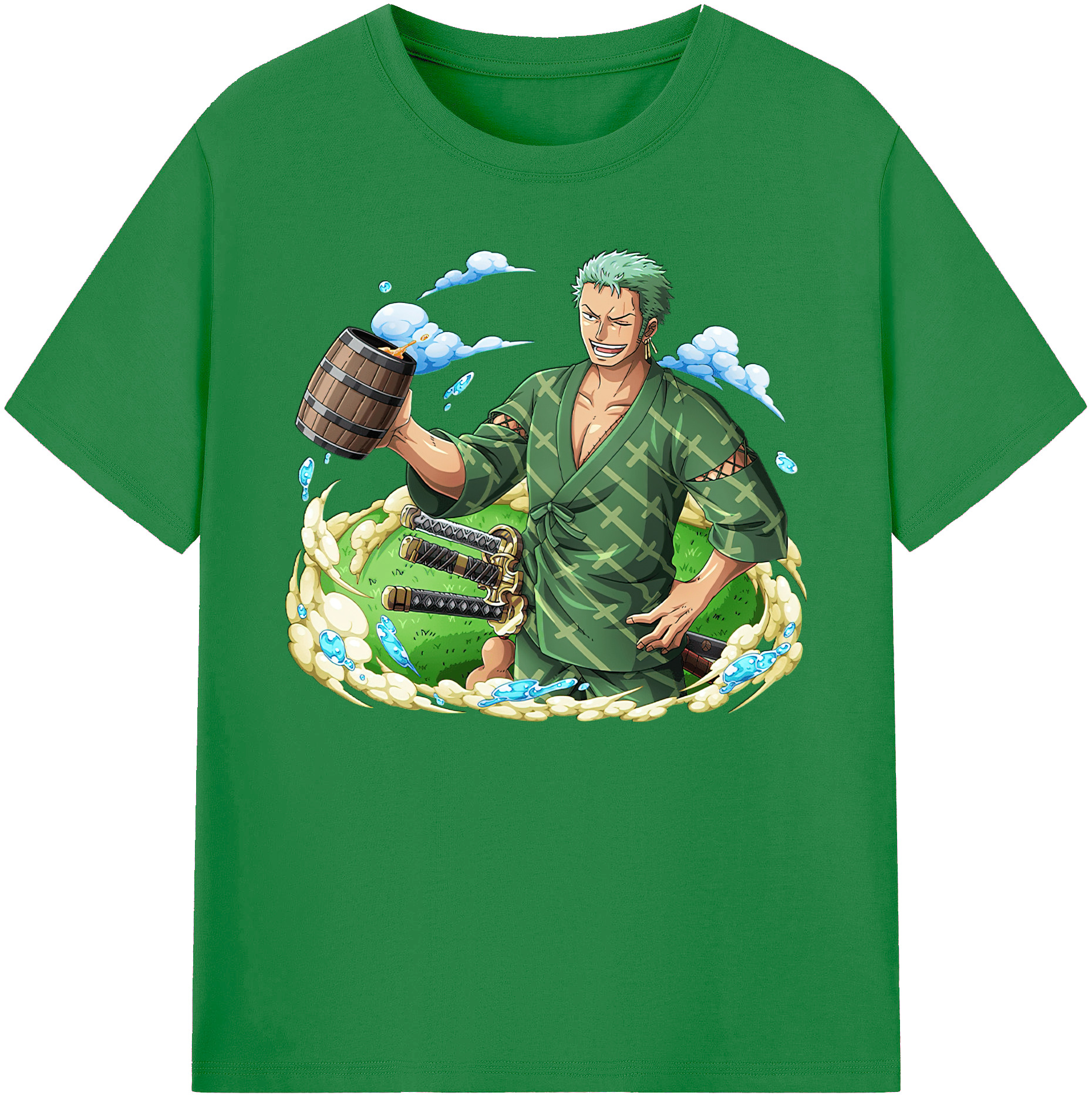 ワンピース ロロノア・ゾロ ONE PIECE Roronoa Zoro 綿100％ メンズ半袖Tシャツ｜肌触りやわらか＆通気性