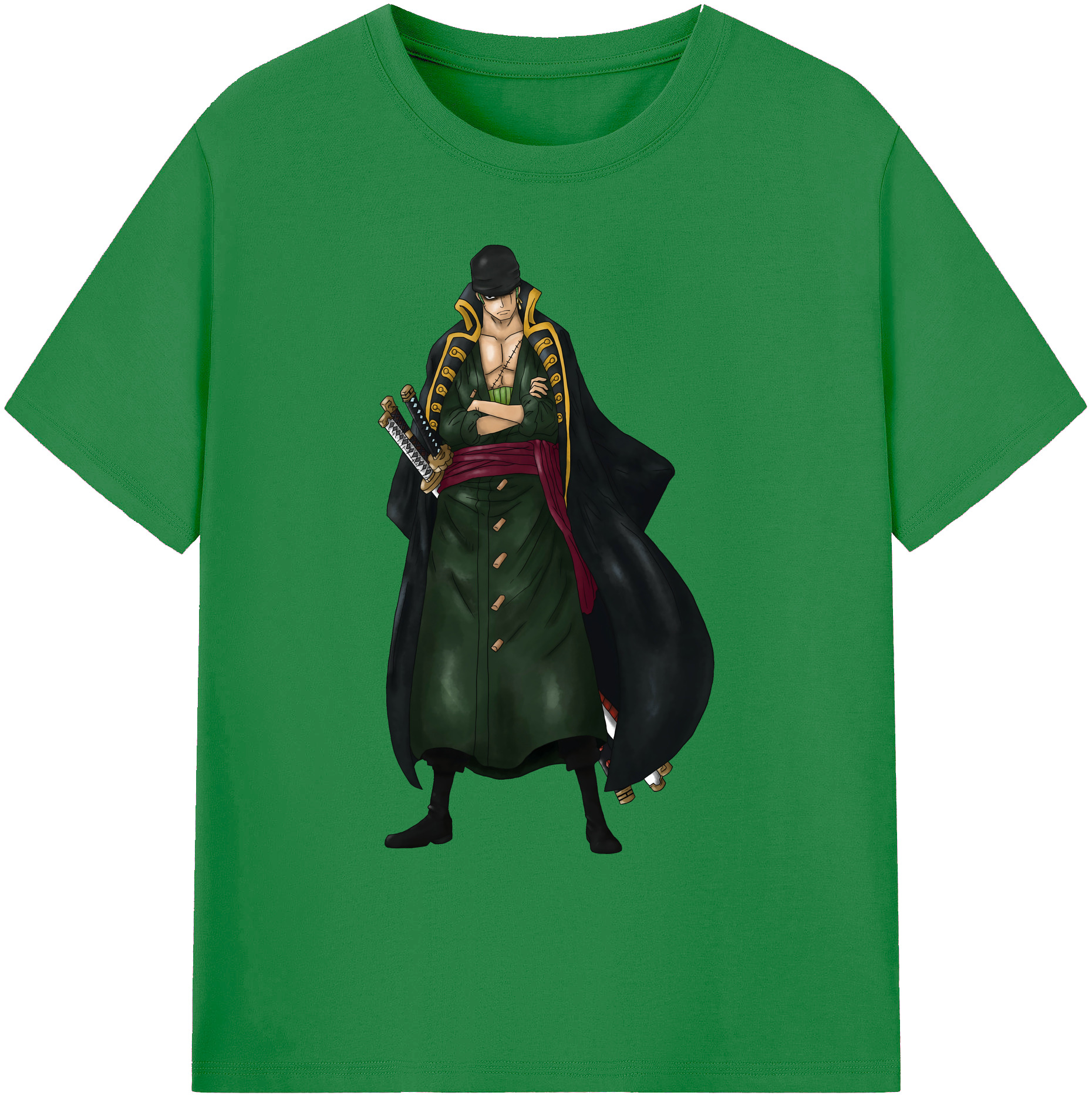 ワンピース ロロノア・ゾロ ONE PIECE Roronoa Zoro 綿100％ メンズ半袖Tシャツ｜肌触りやわらか＆通気性